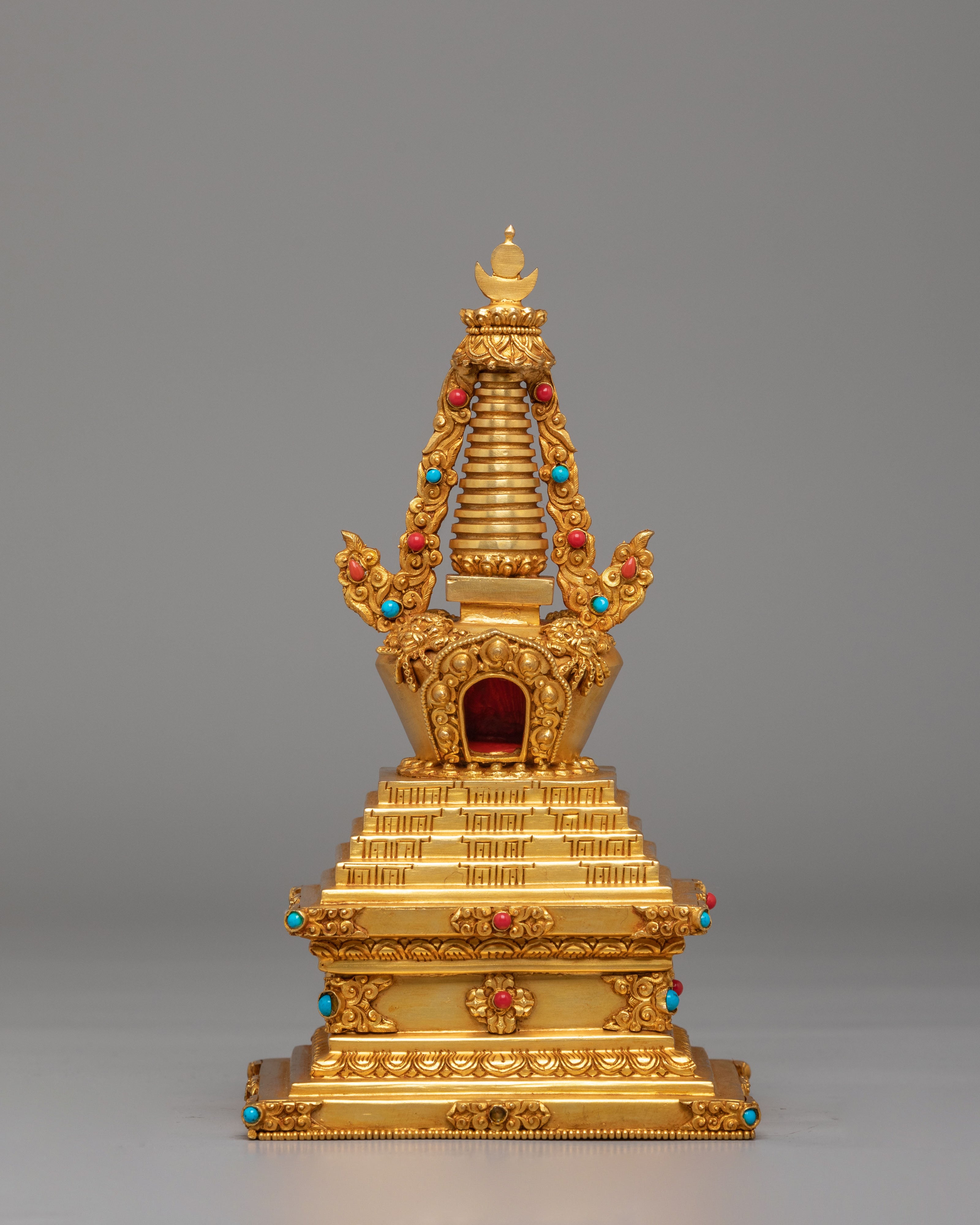 Buddhist Eight Stupa Collection Set | Sacred Ritual Artifact