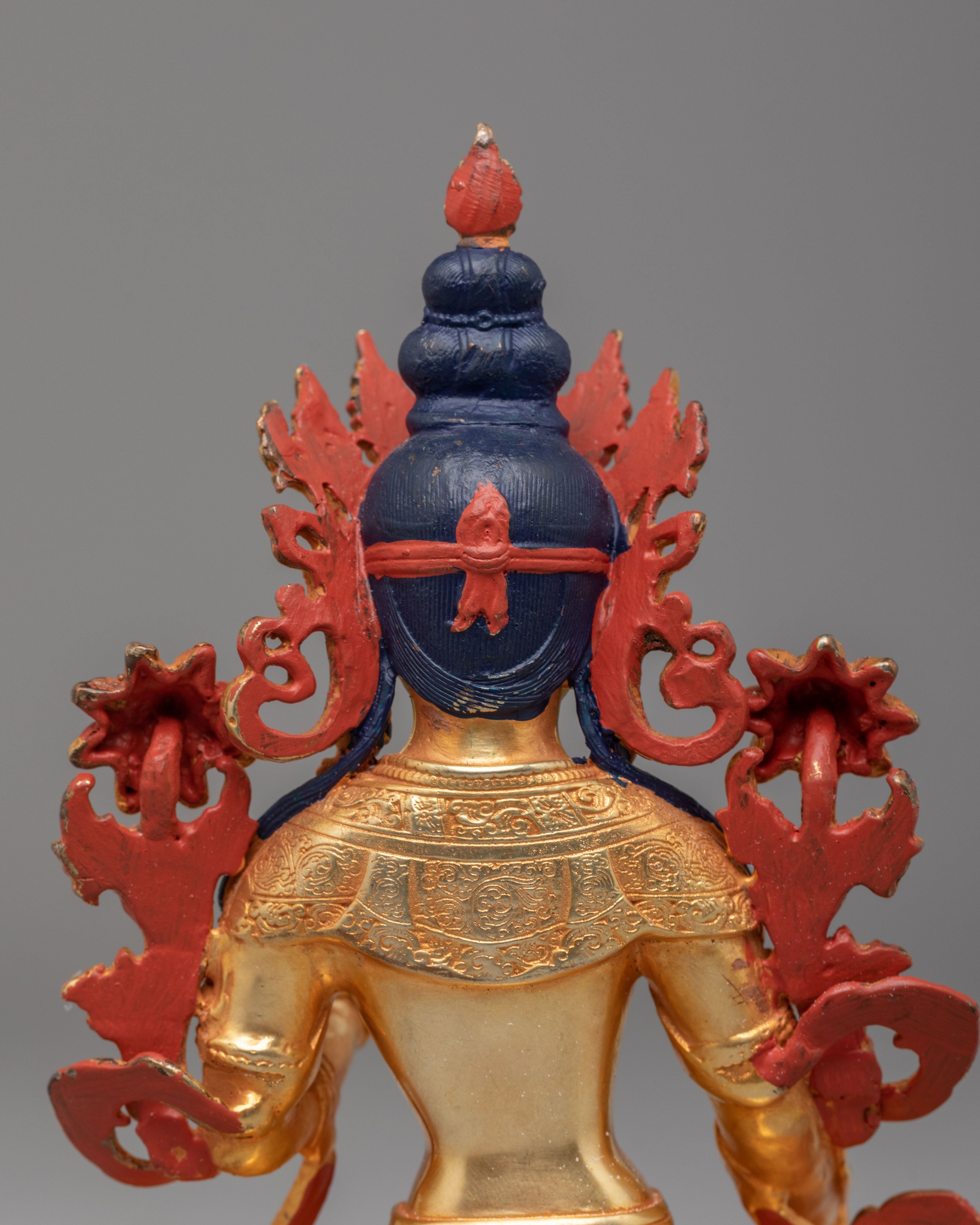 Himalayan White Tara Figurine | 24K Gold Plated Sculpture