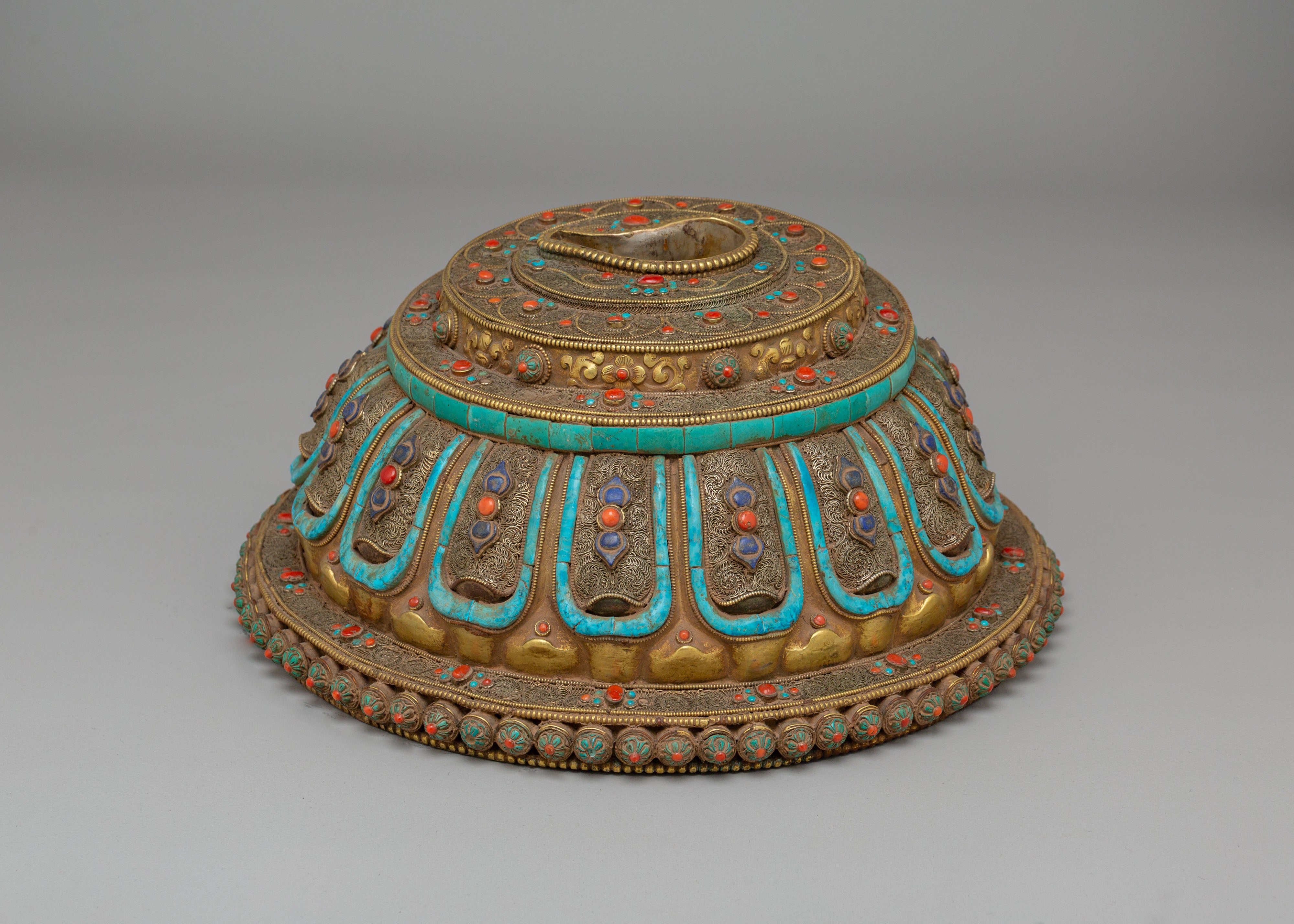 Handmade Decorative Sankha with Base | Antique Conch Shell Spiritual Decor