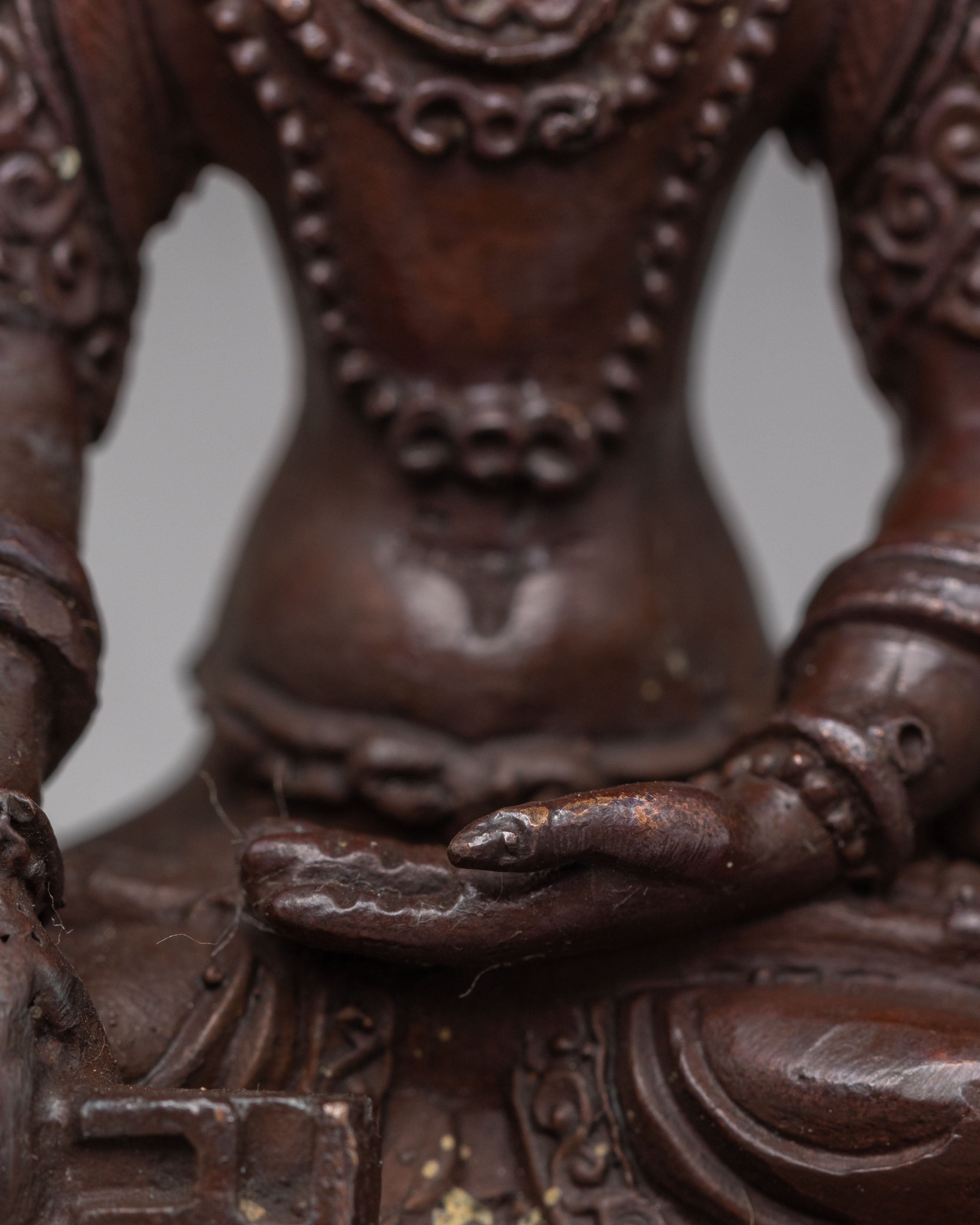 Handmade Three Deity Set | Oxidized Copper Altar Statues