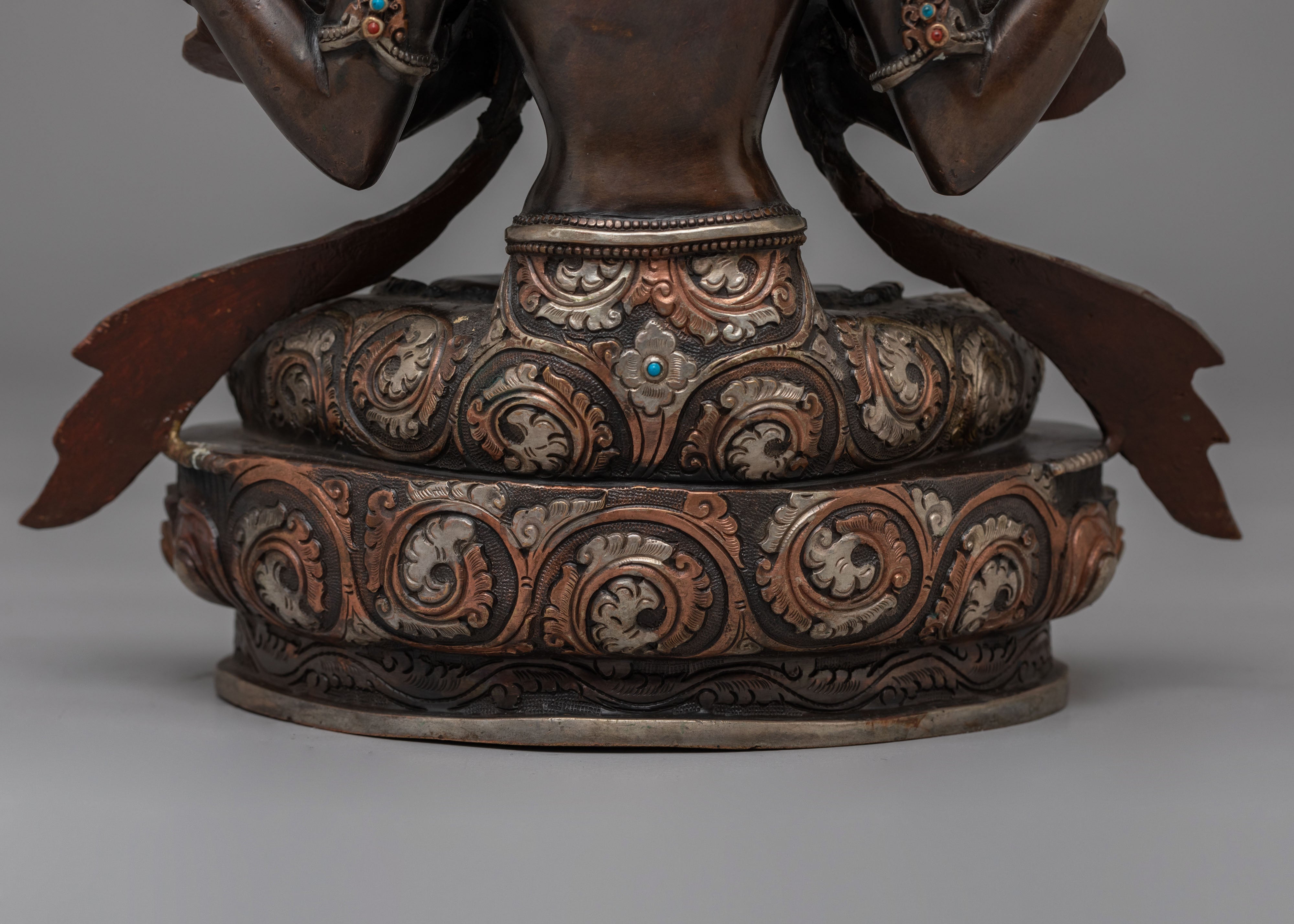 Sacred Himalayan Avalokiteshvara Statue | Tibetan Bodhisattva of Compassion