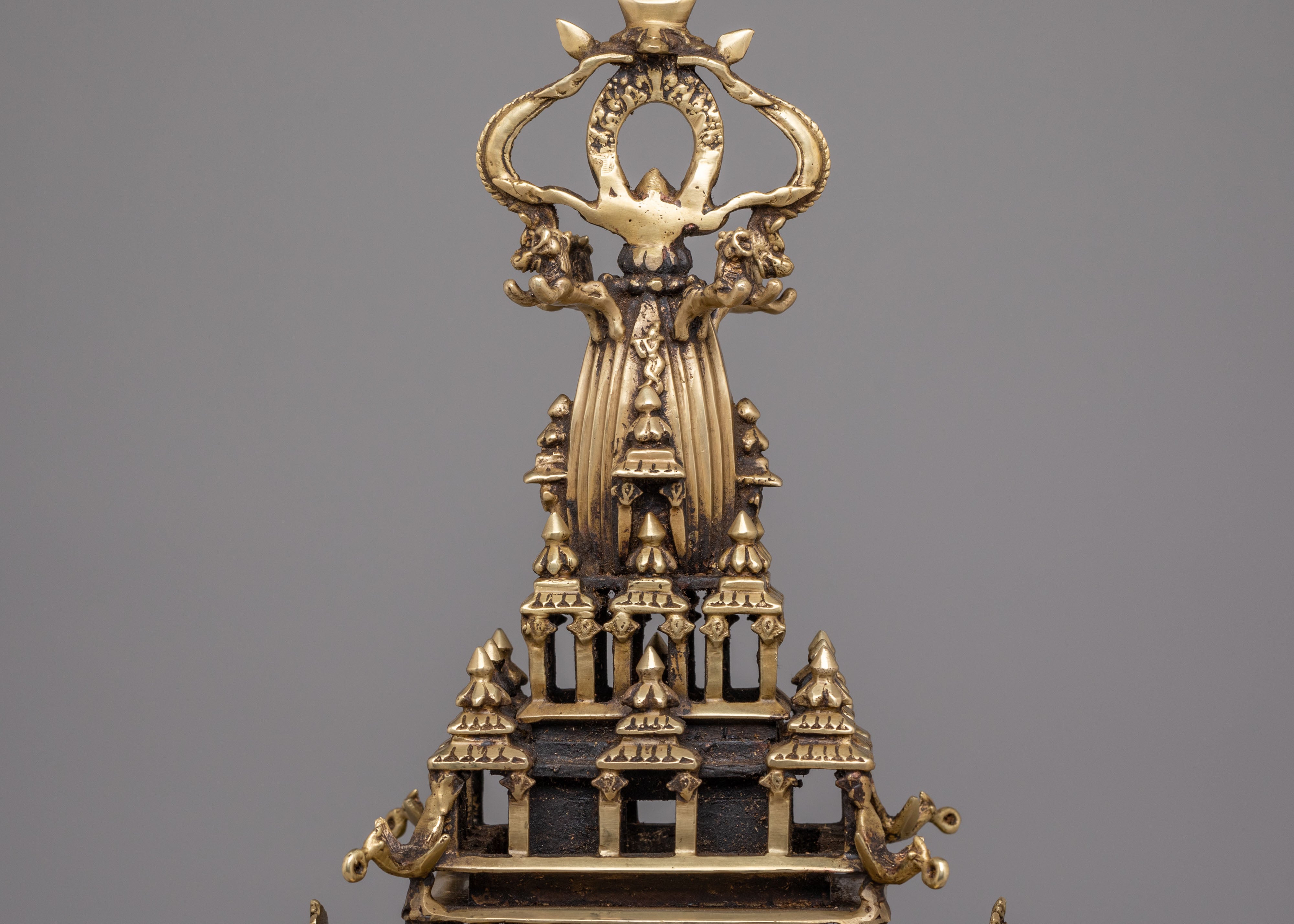 Hanging Stupa Dalucha for Spiritual Practice | Ganesh Brass Decor for Meditation