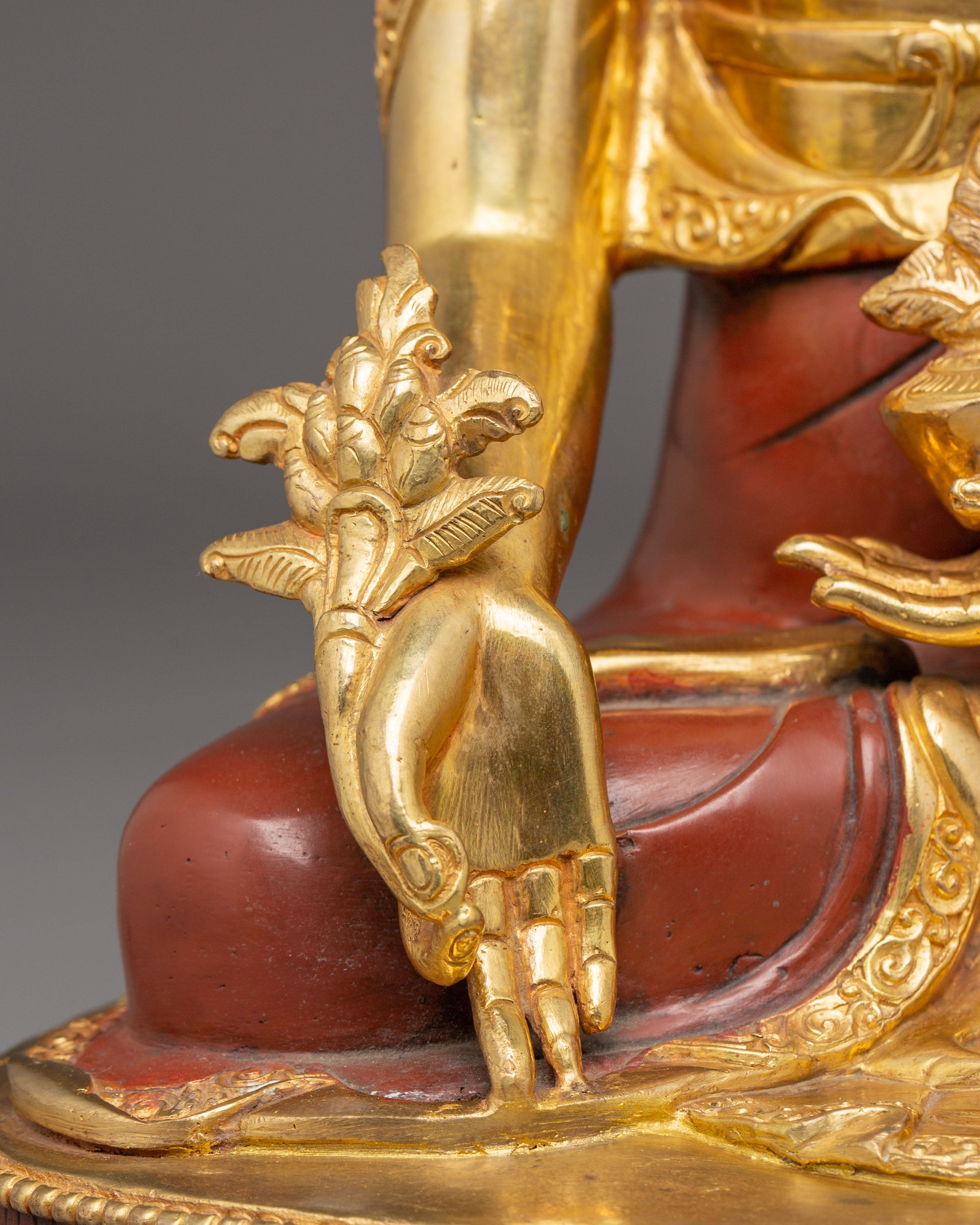 Himalayan Healing Buddha Statue | Gold Plated Tibetan Buddha Art