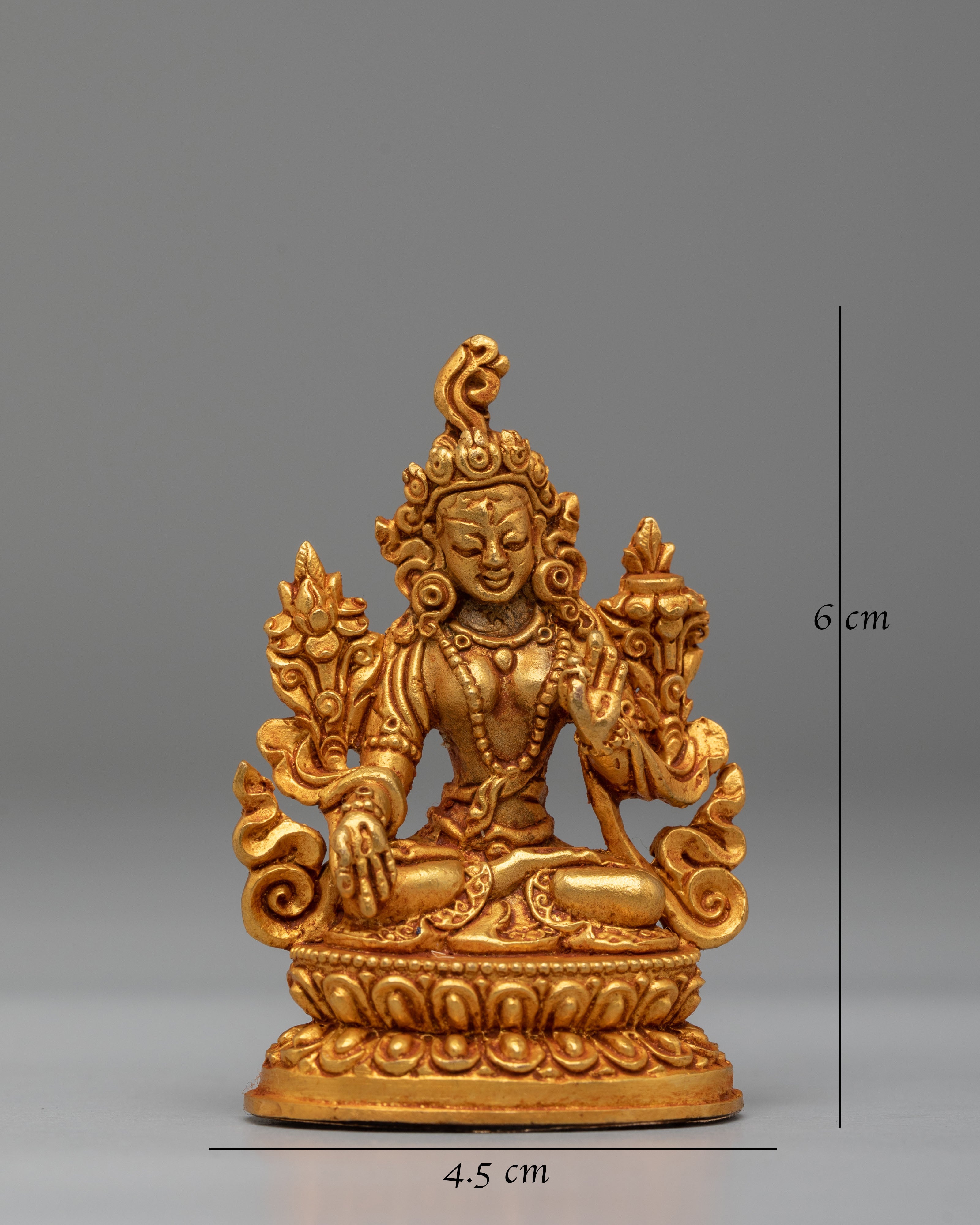 Handcrafted White Tara Goddess Statue | Copper Body with Gold Plating