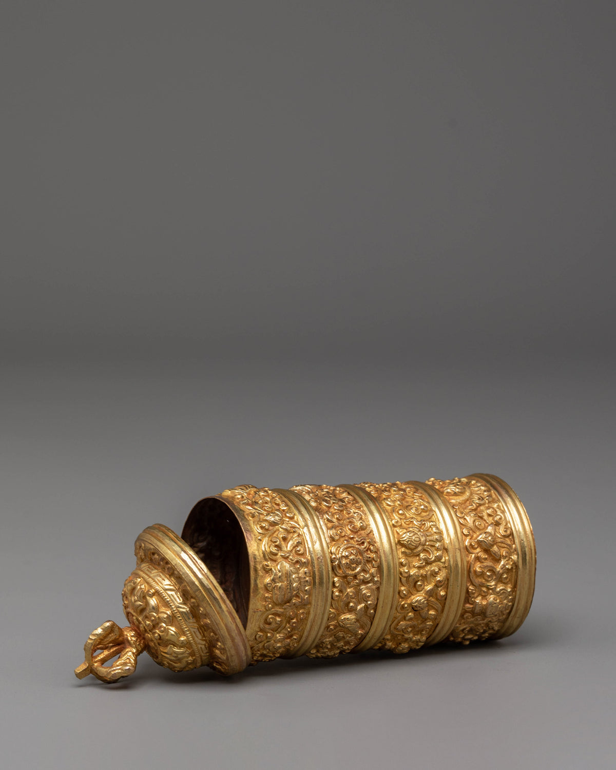 Handmade Golden Decorative Rice Pot | Copper Body with Fire Gold Plating