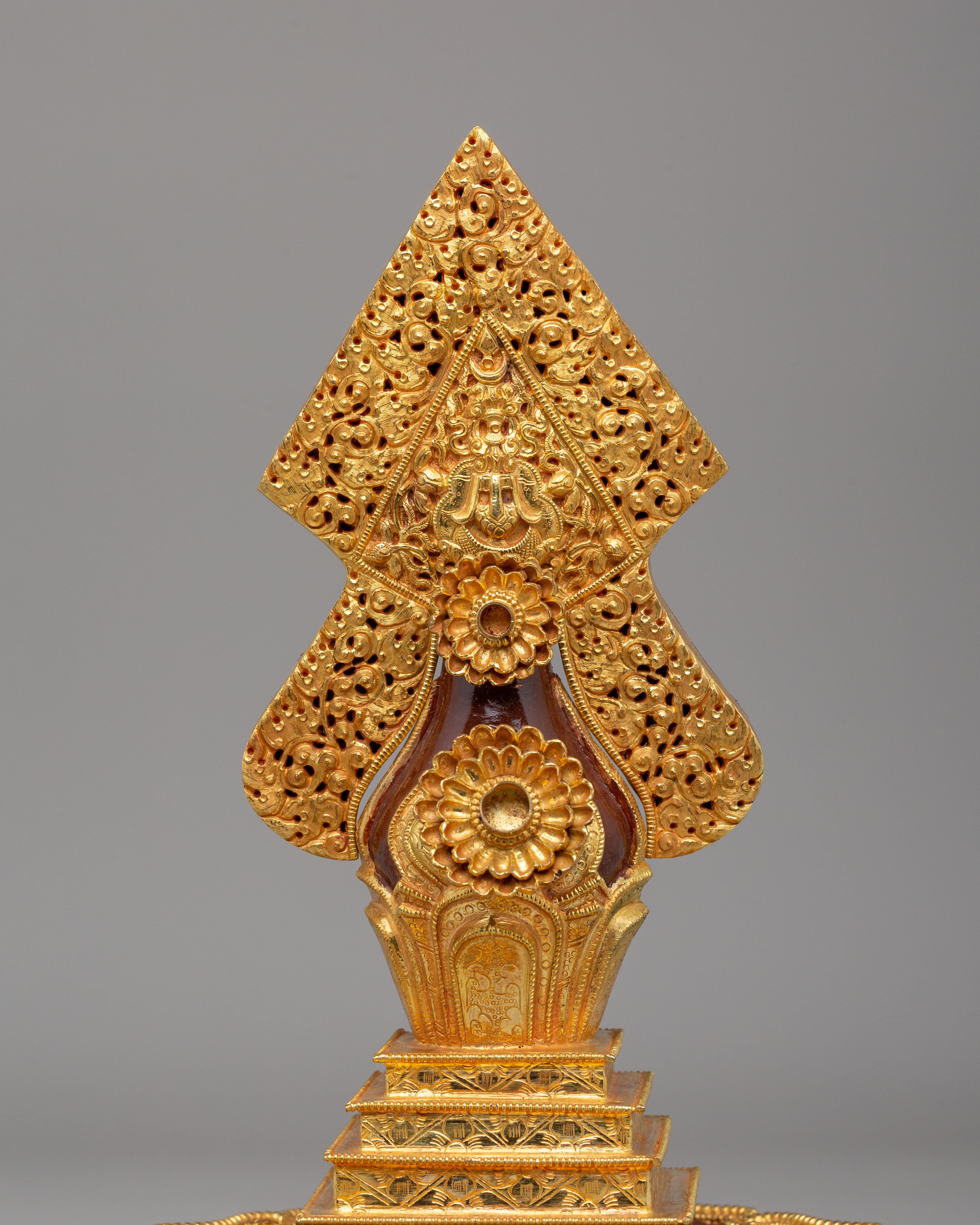 Handmade Gold-Plated Torma | Multi Deity Mandala
