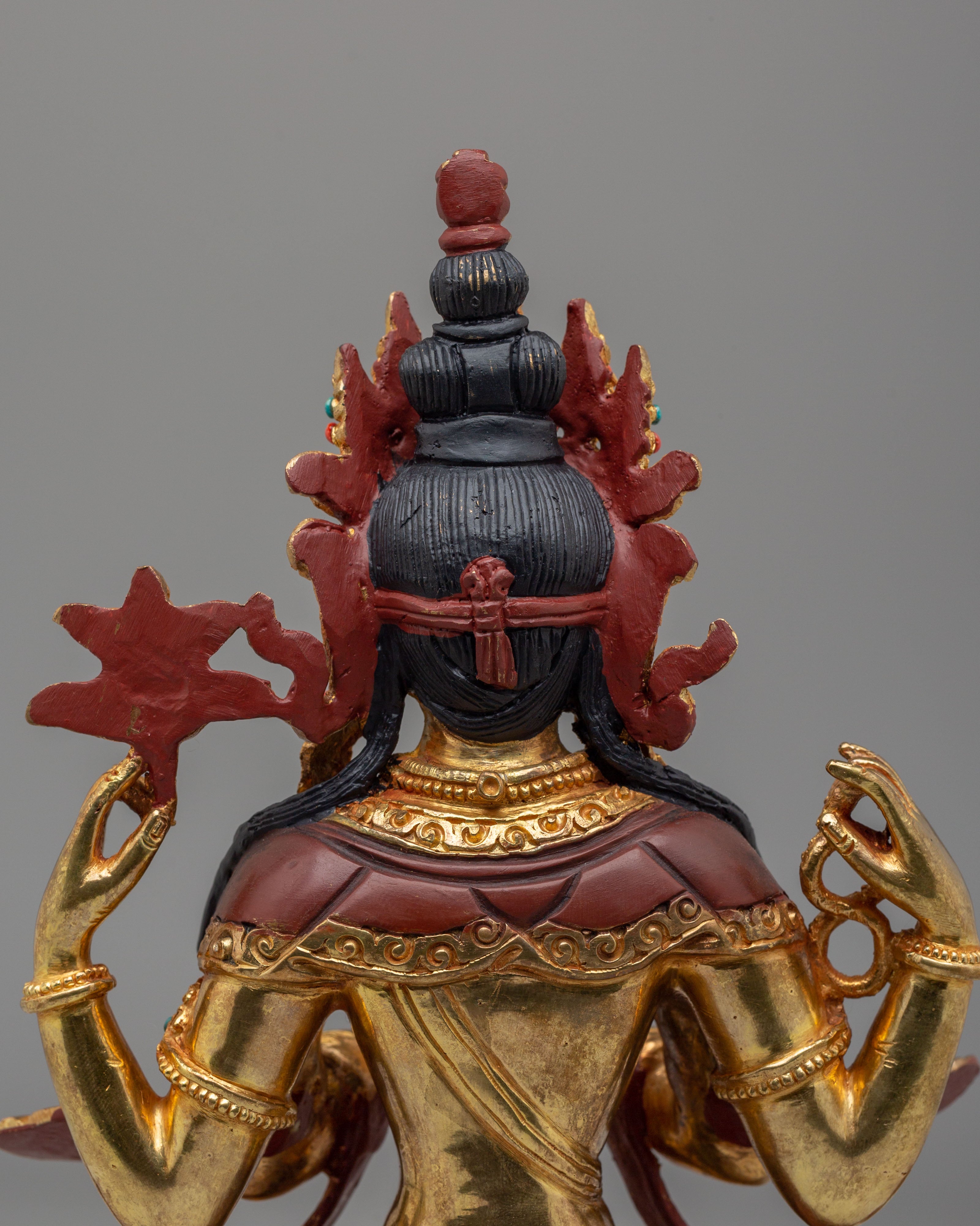 Handcrafted Altar Chenrezig Sculpture | Spiritual Tibetan Art