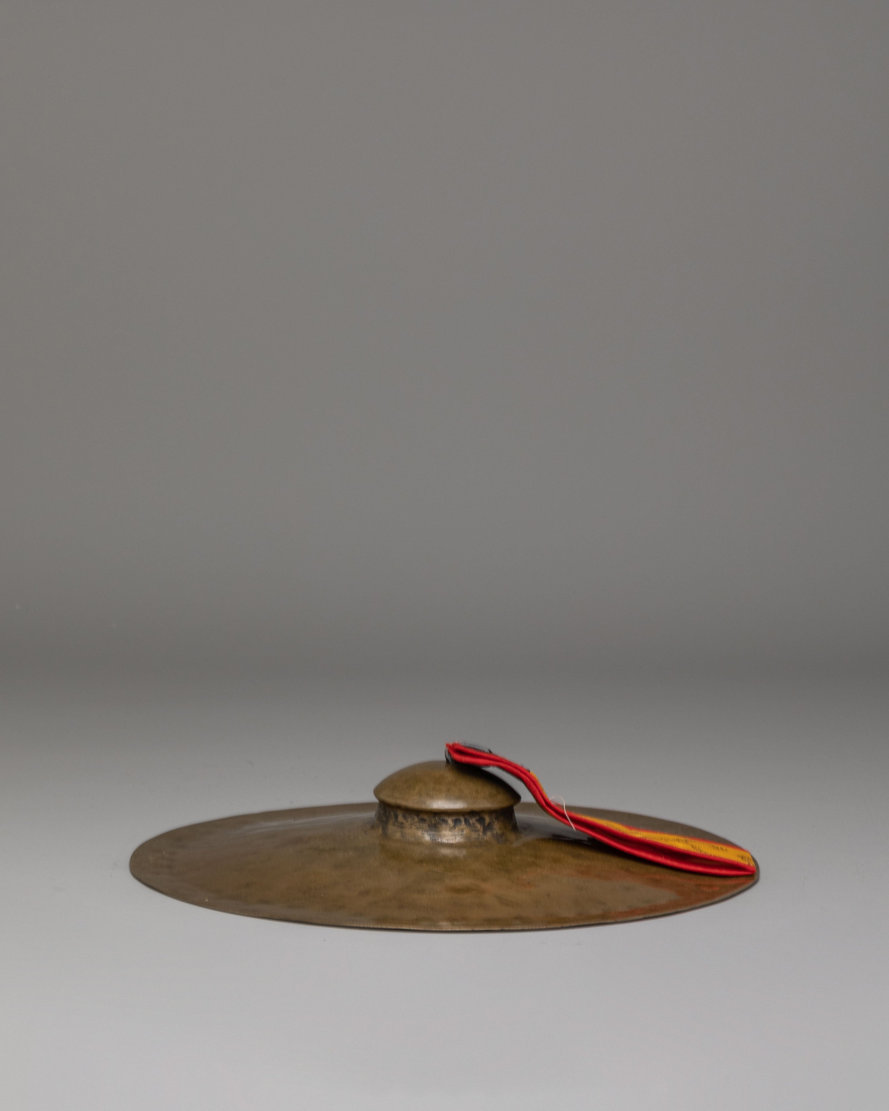 Traditional Tibetan Jhyamta | Seven Metal Ritual Cymbals with Cover