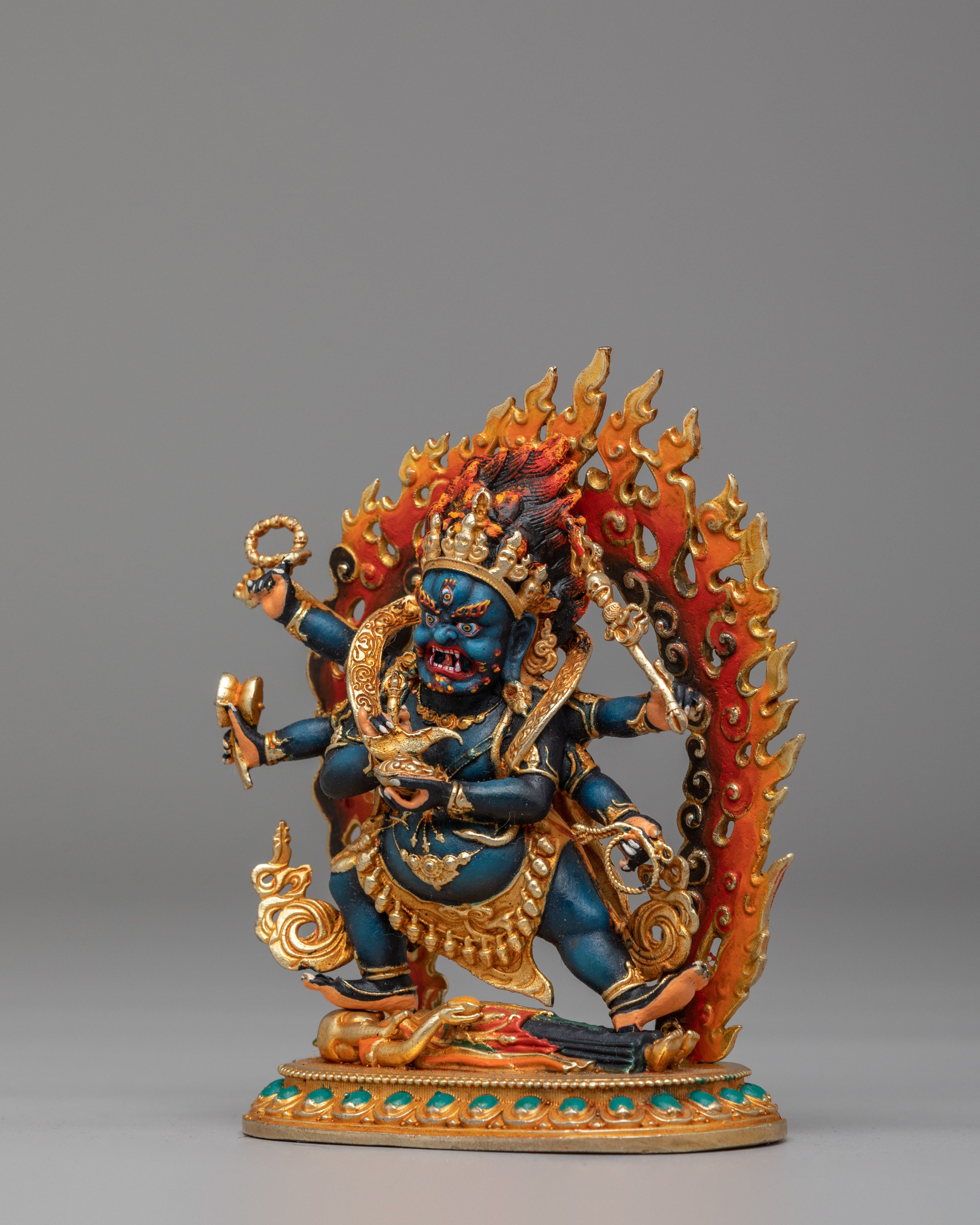 Six-Armed Mahakala Protector Deity Statue | Symbol of Protection and Strength