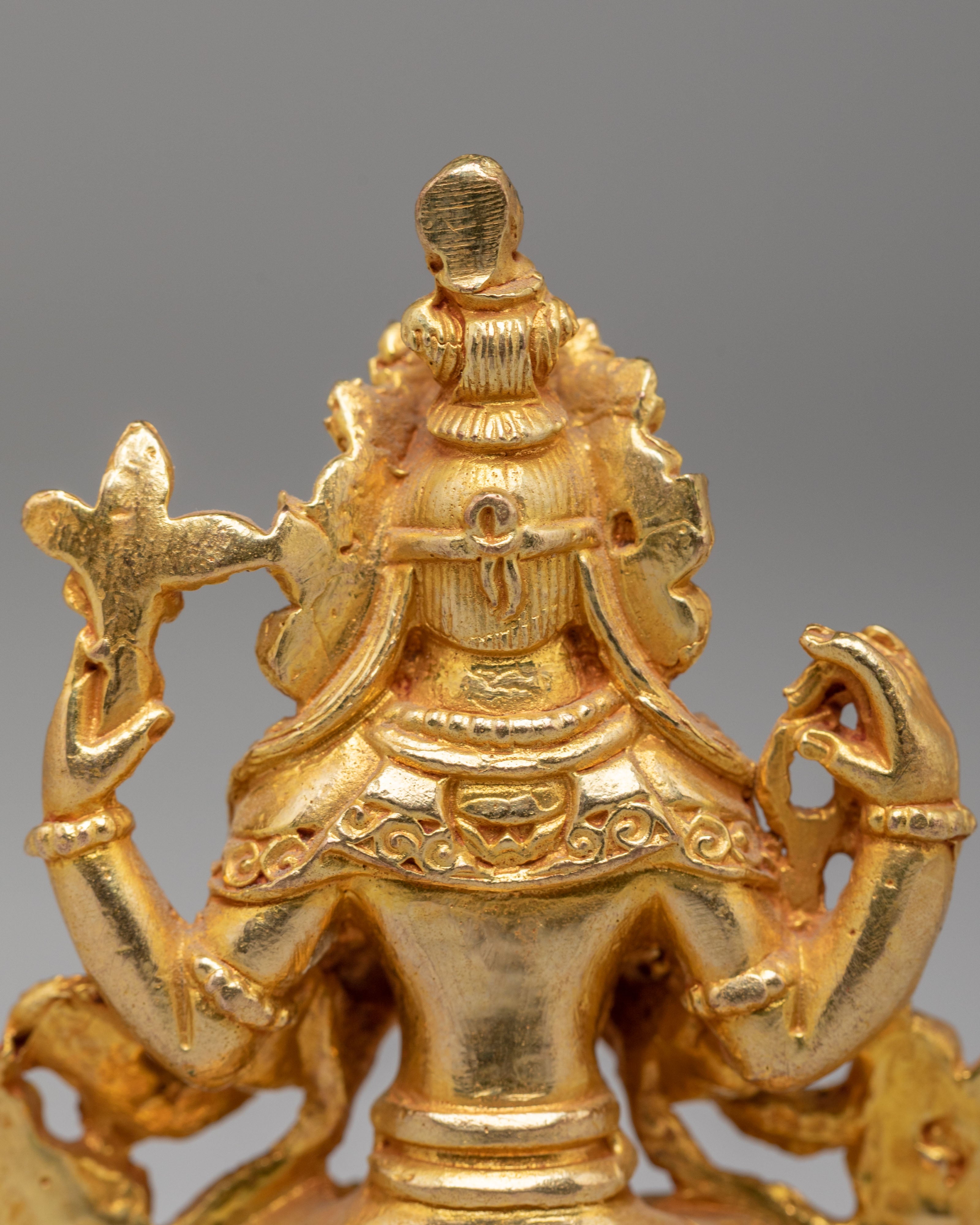Ceremonial Buddhist Chenrezig Statue | Tibetan Avalokiteshvara Deity