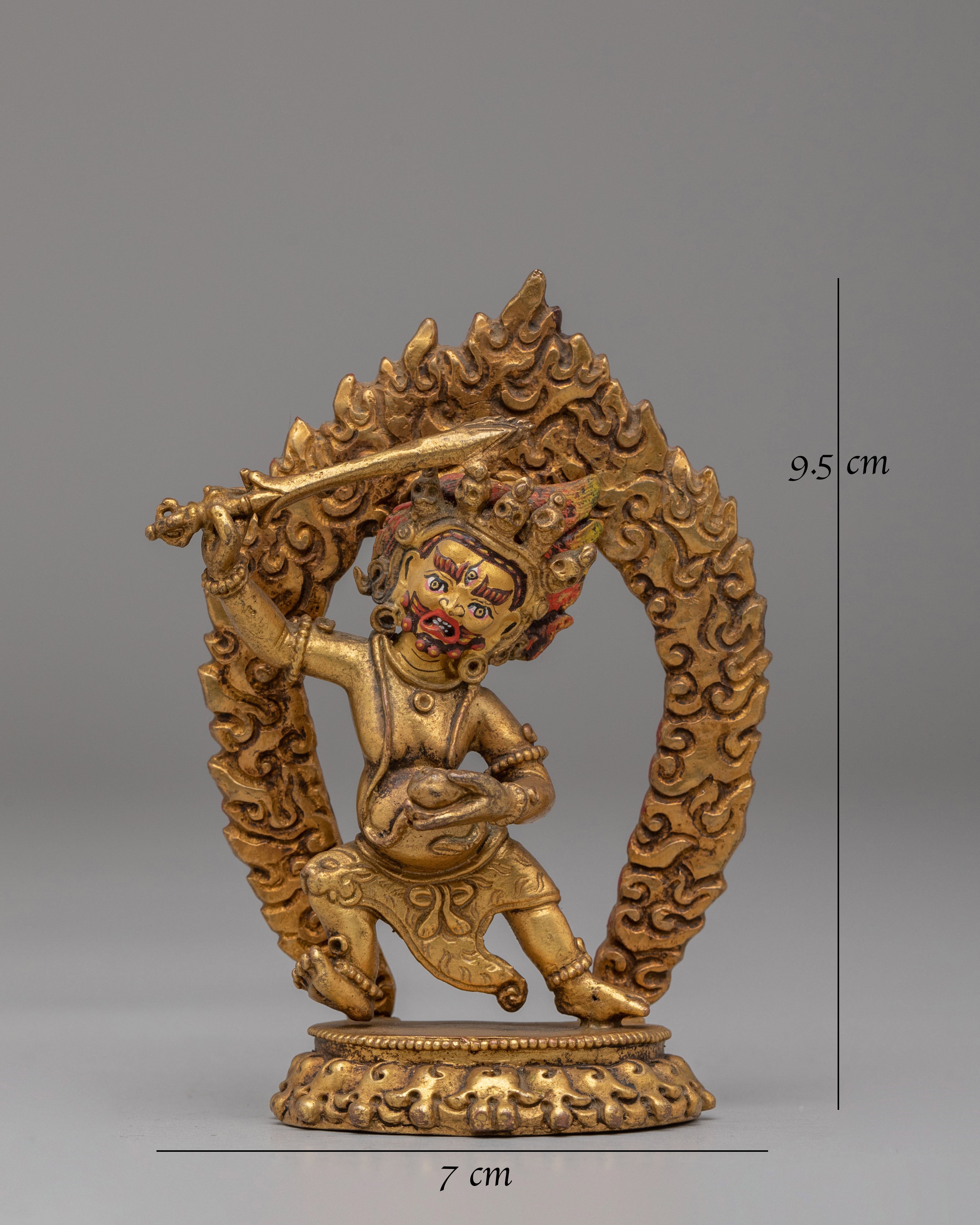 Sacred Tibetan Khadgapani Sculpture | Buddhist Guardian Figurine