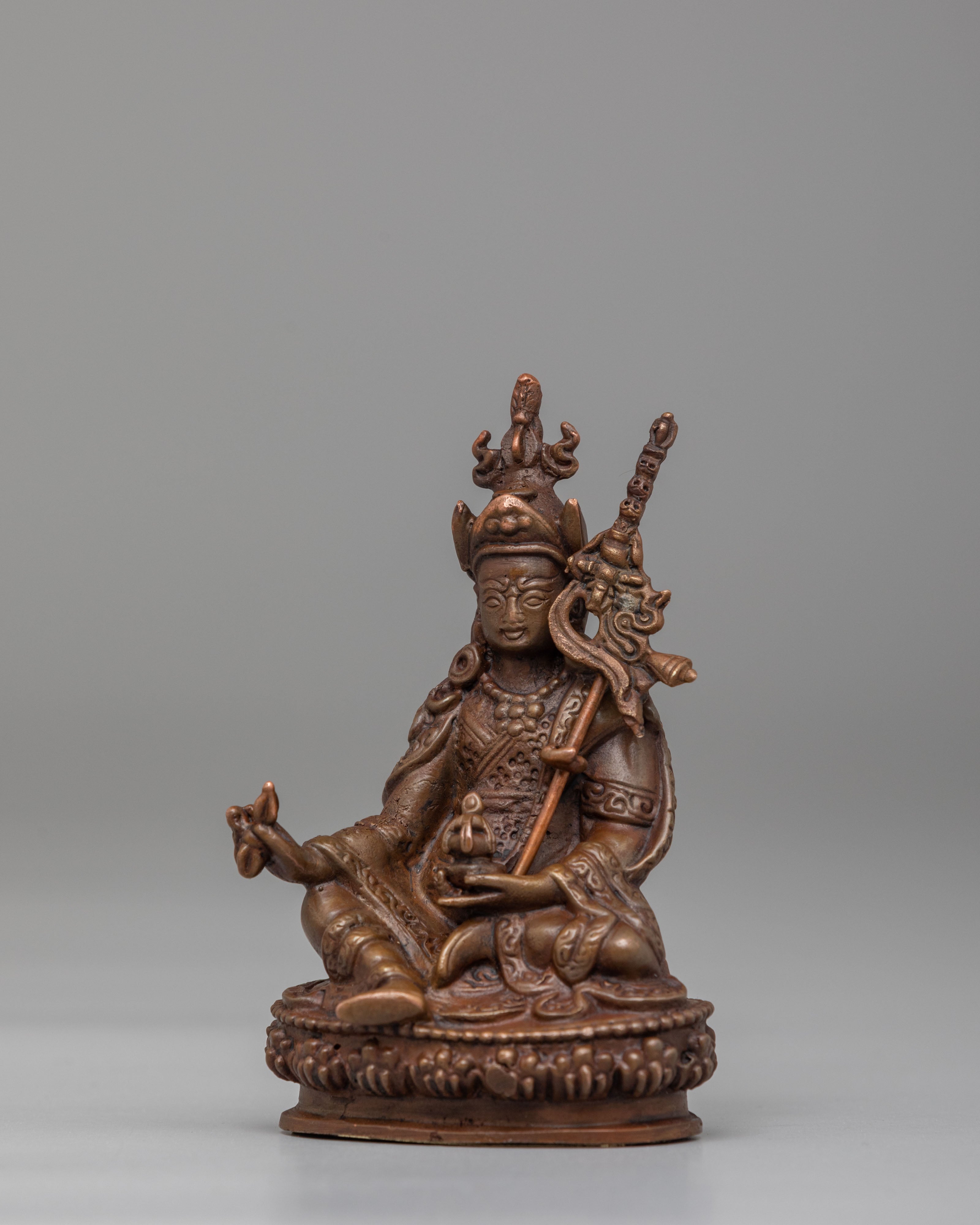 Ritual Guru Rinpoche Statue | Oxidized Copper Spiritual Decor
