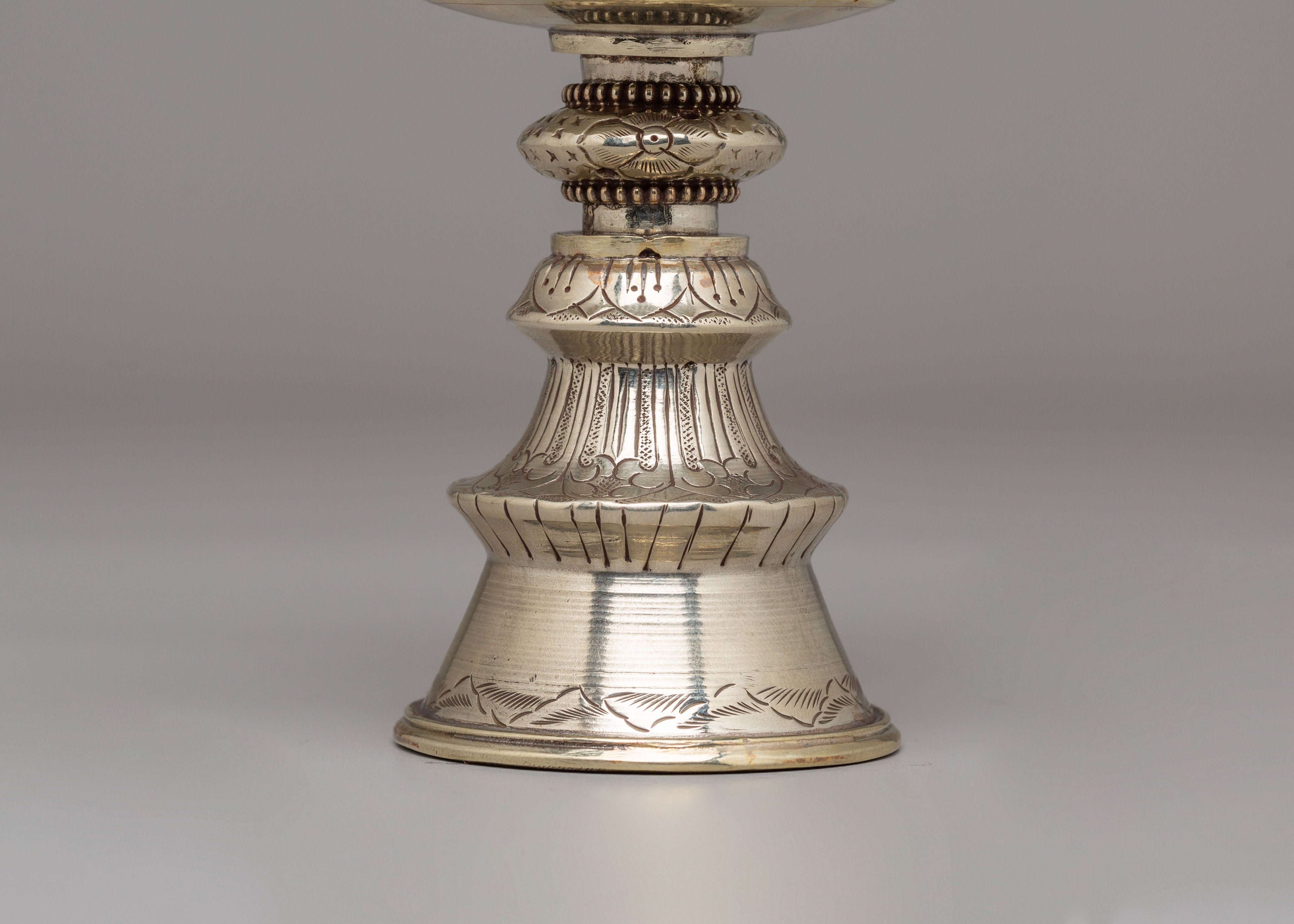 Spiritual Meditation Butter Lamp Set | White Metal Lamps for Rituals