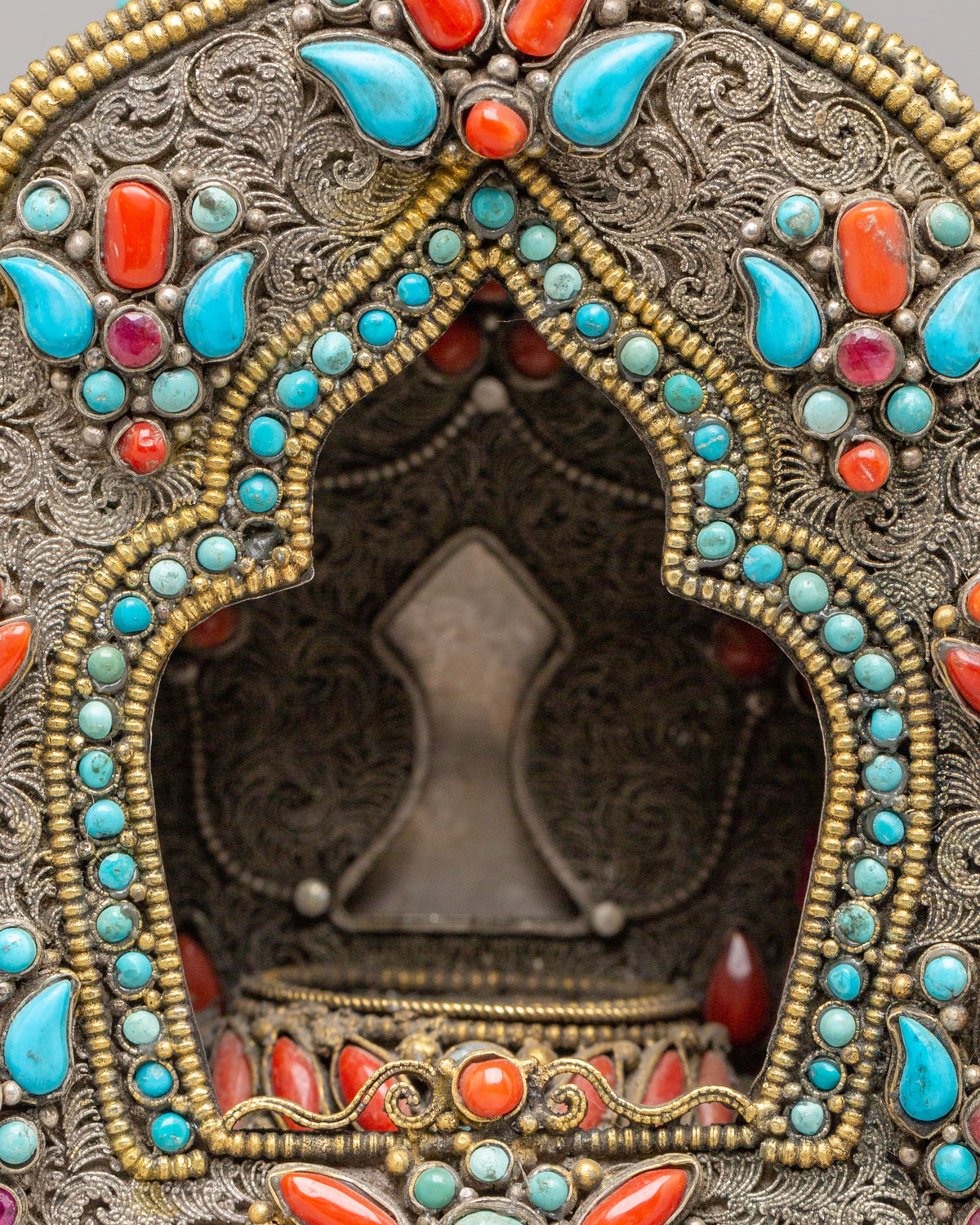 Sacred Buddhist Shrine Ghau Box | Tibetan Ritual Treasure Box