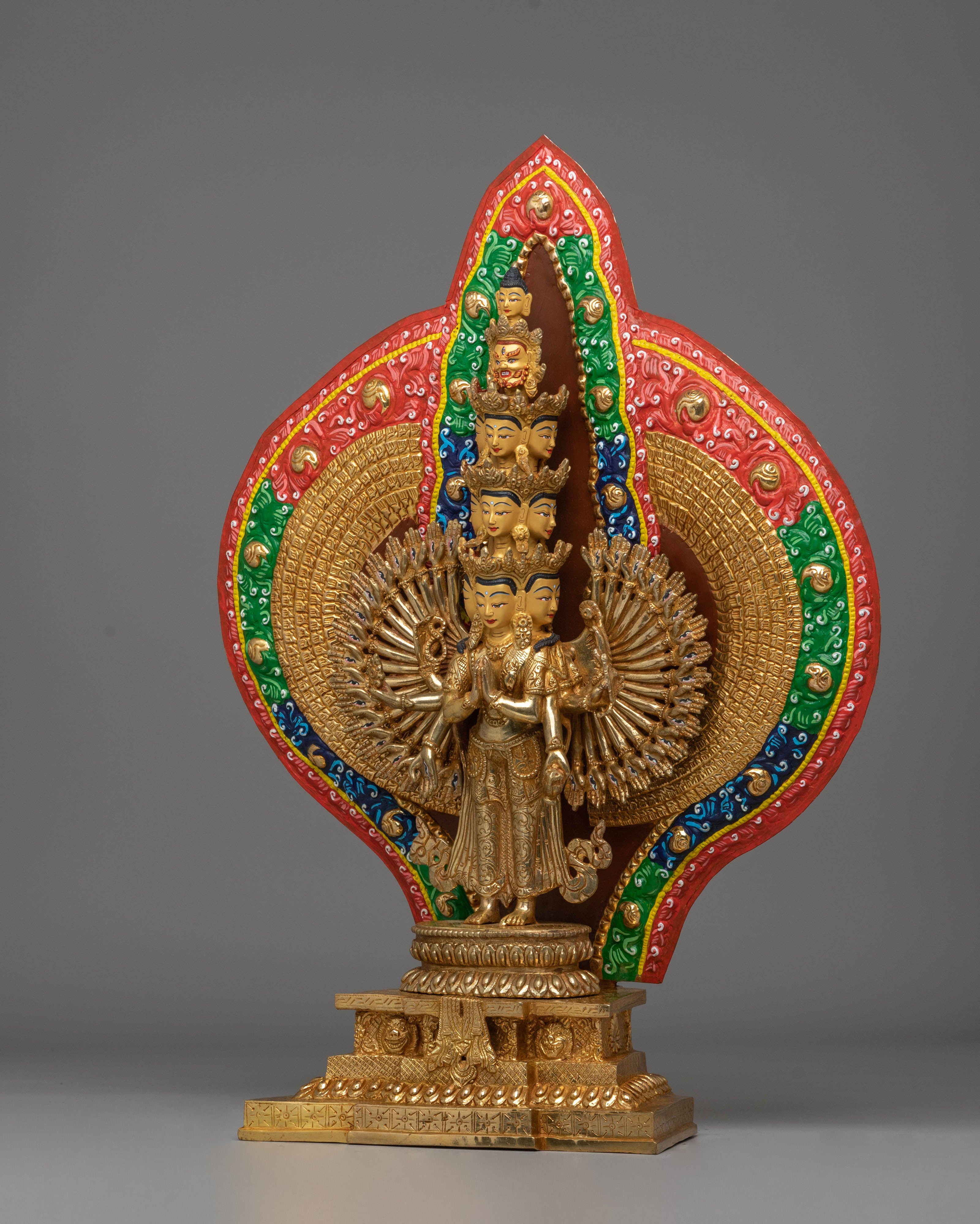 Handcrafted 1000 Armed Buddhist Chenrezig Statue | Compassionate Deity of Healing