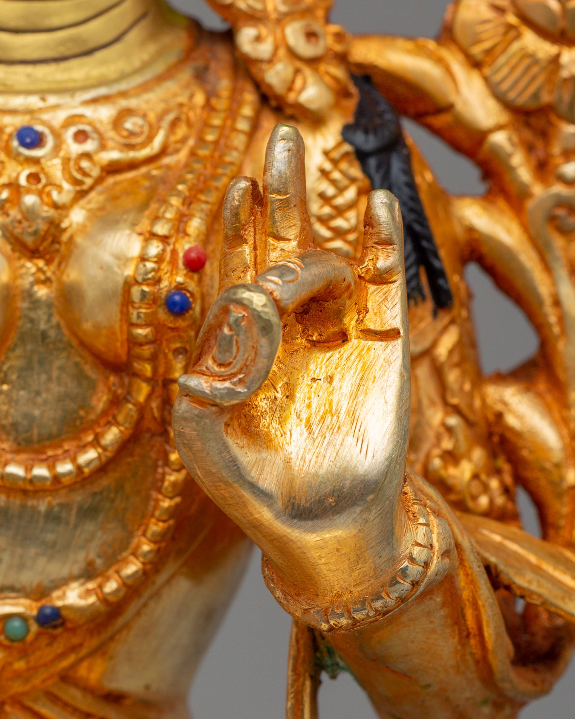 Vajrayana Green Tara Compassion Deity Statue | Tibetan Handmade Art