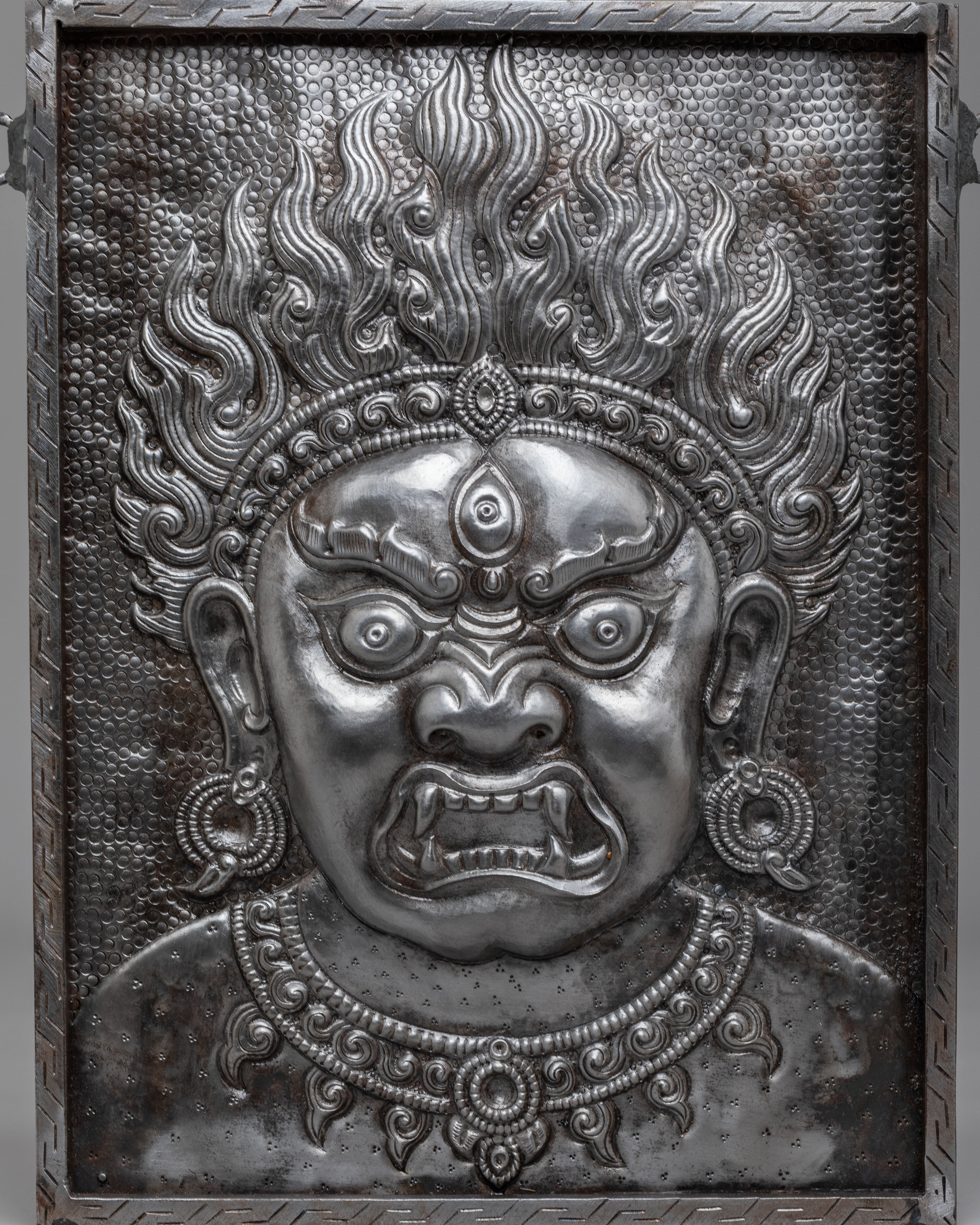 Sacred Himalayan Mahakala Wall Hanging | Buddhist Protector Deity