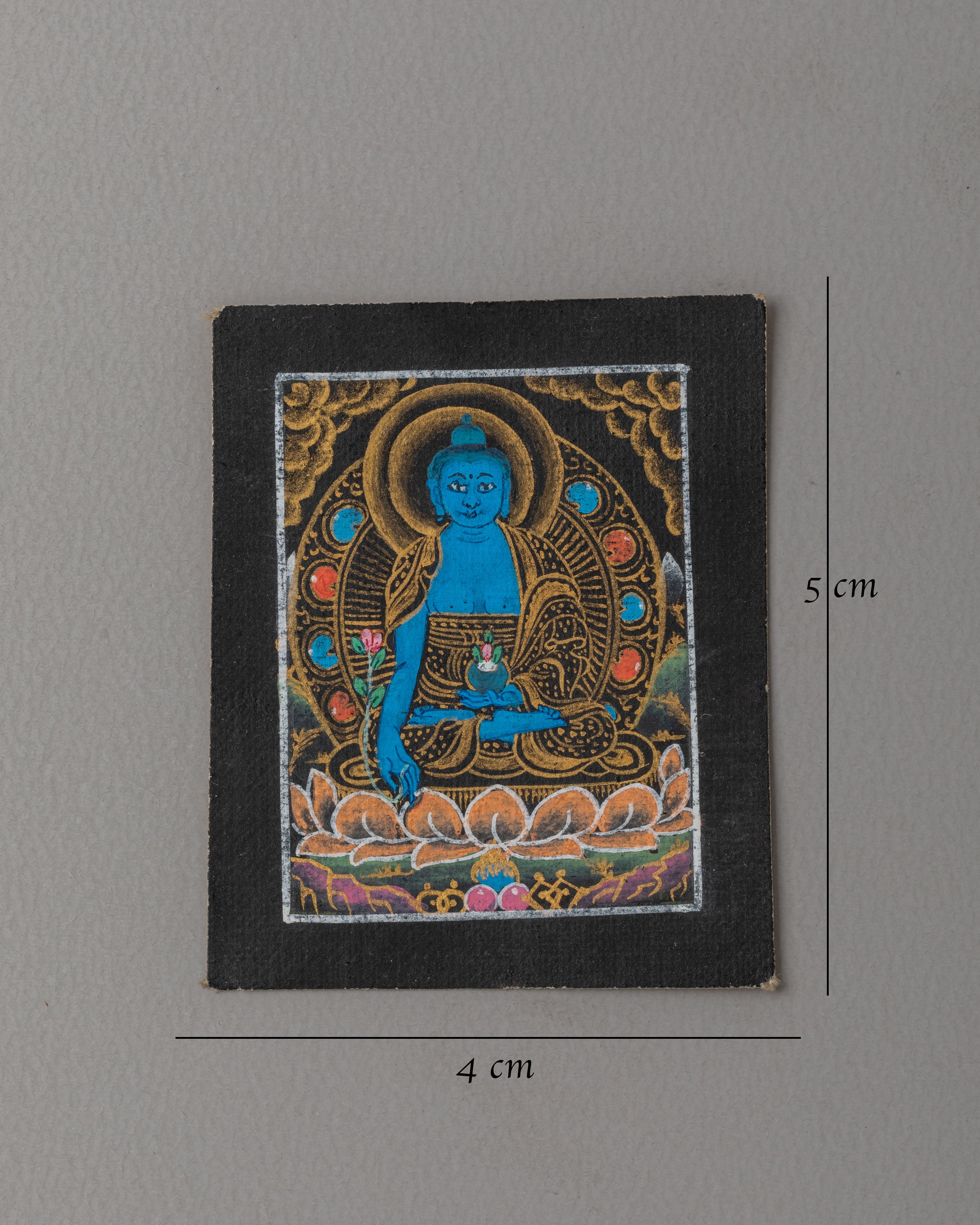Medicine Buddha Thangka for Locket | Symbol of Healing and Protection