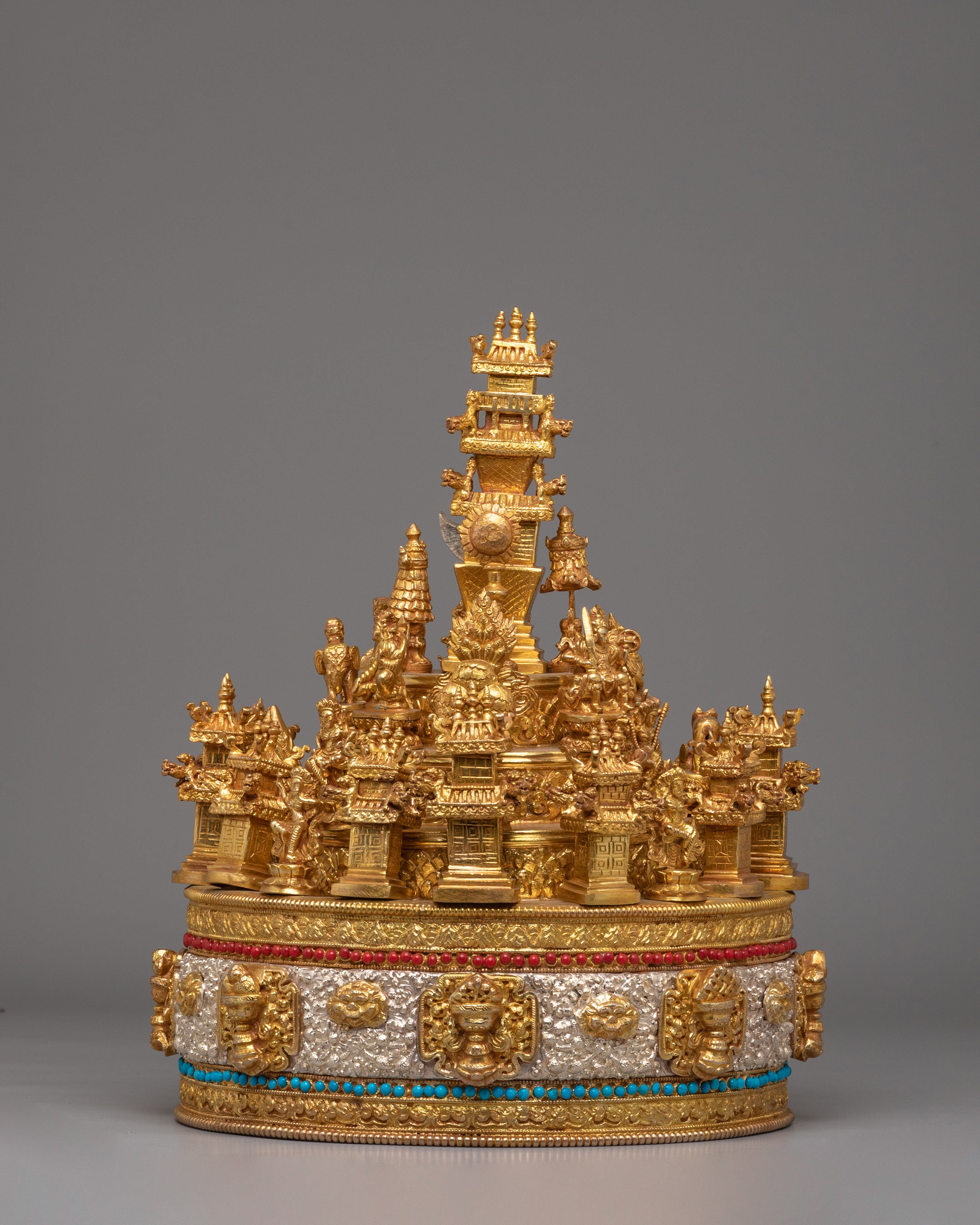 Himalayan Mandala Offering for Ritual Practice | Gold Plated Buddhist Altar Piece