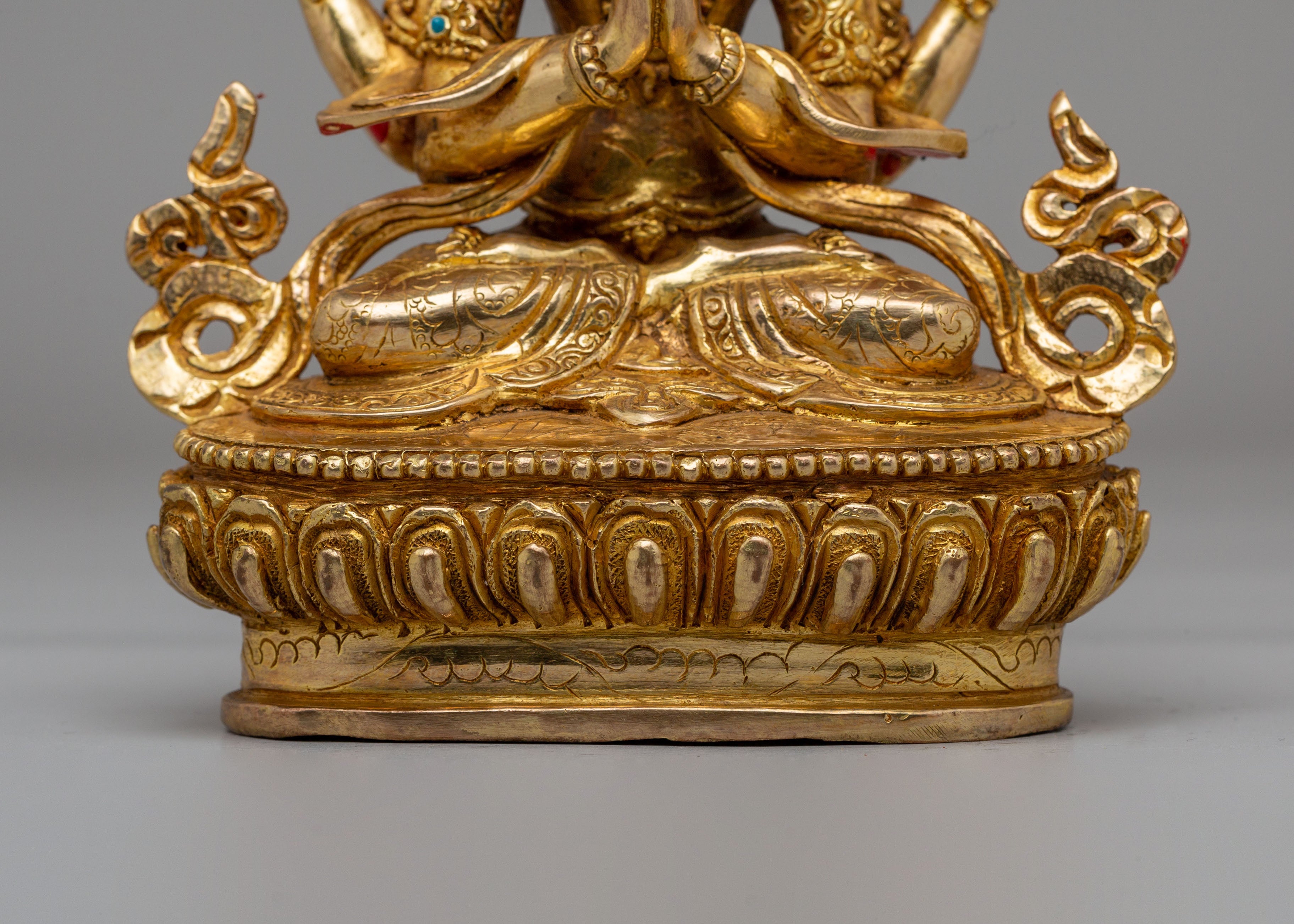Handcrafted Chenrezig Statue | Tibetan Bodhisattva of Compassion Art