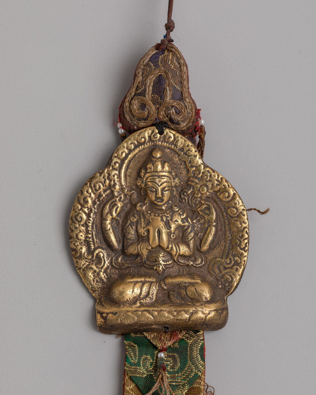 Chenrezig Wall Hanging | Tibetan Brass Buddhist Ornament