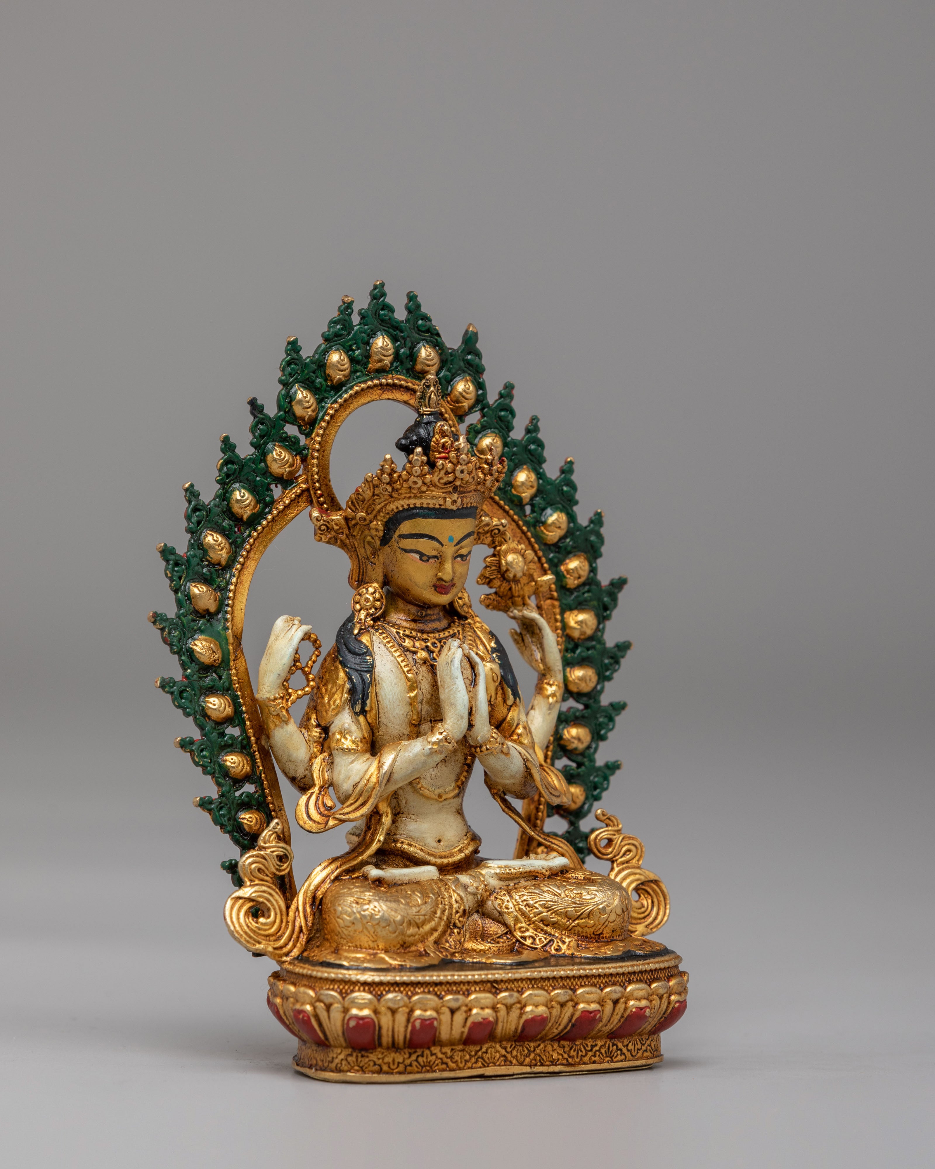 Himalayan Chenrezig Altar Statue | Buddhist Altar Decor