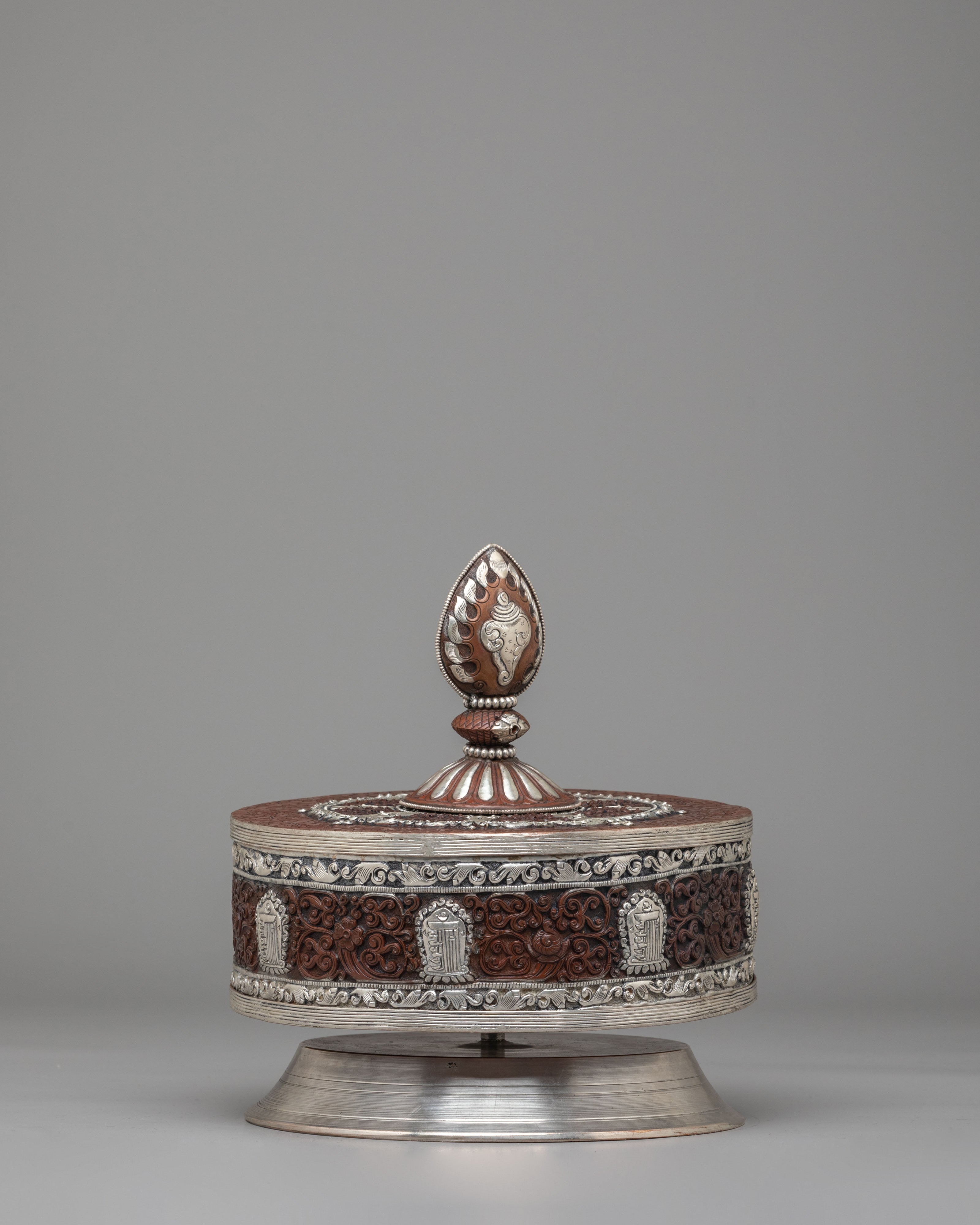 Decorative Prayer Wheel for Altar | Spiritual Meditation Tool
