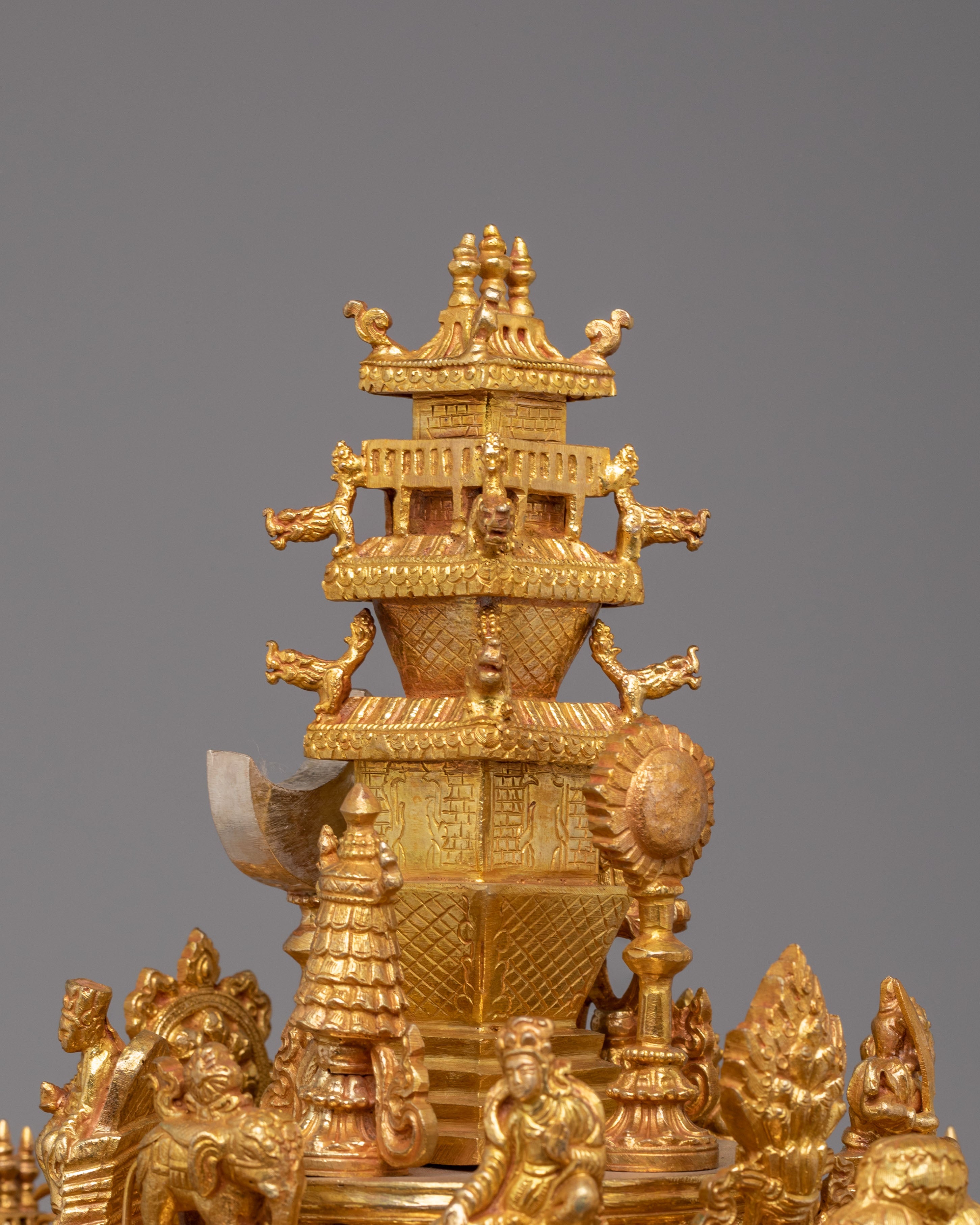 Himalayan Mandala Offering for Ritual Practice | Gold Plated Buddhist Altar Piece