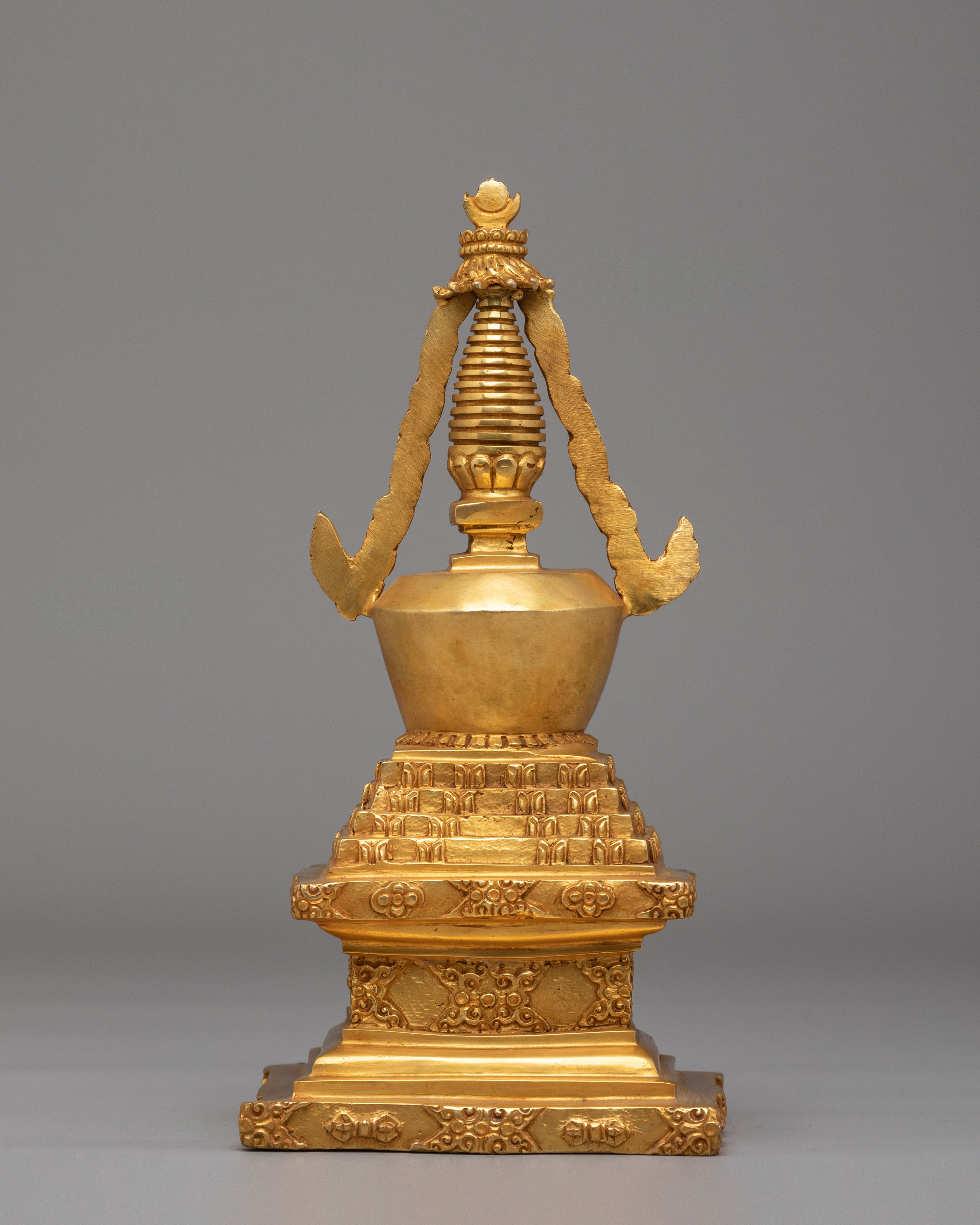 Scared Stupa for Rituals | 24K Gold Plated Buddhist Sacred Art