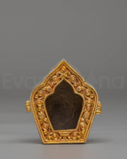 Handcrafted Tibetan Ghau Box | Copper with Electro Gold and Silver Plating