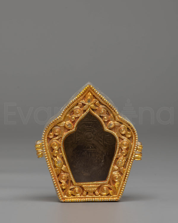 Handcrafted Tibetan Ghau Box | Copper with Electro Gold and Silver Plating