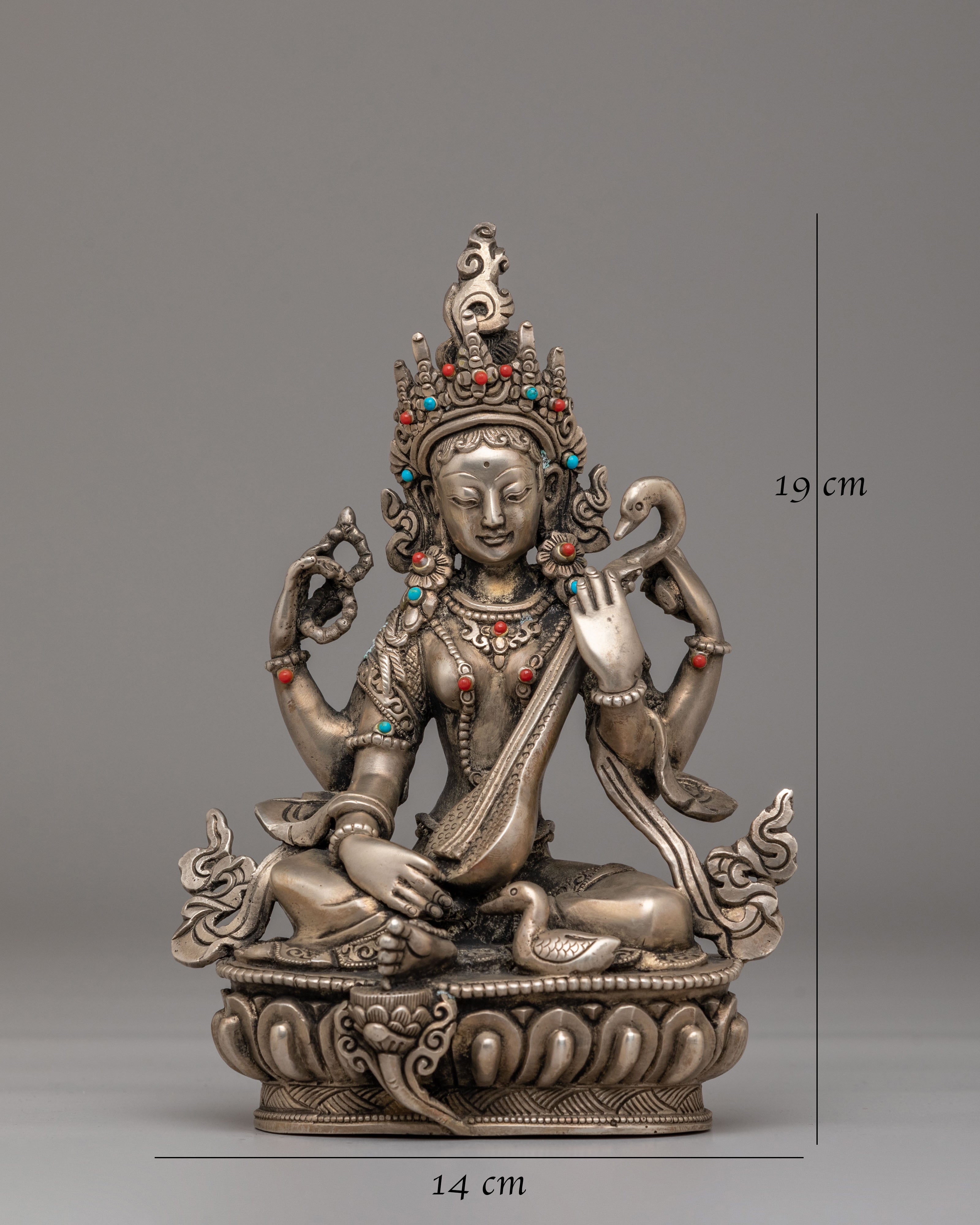 Sacred Saraswati Statue | Hindu Goddess of Knowledge