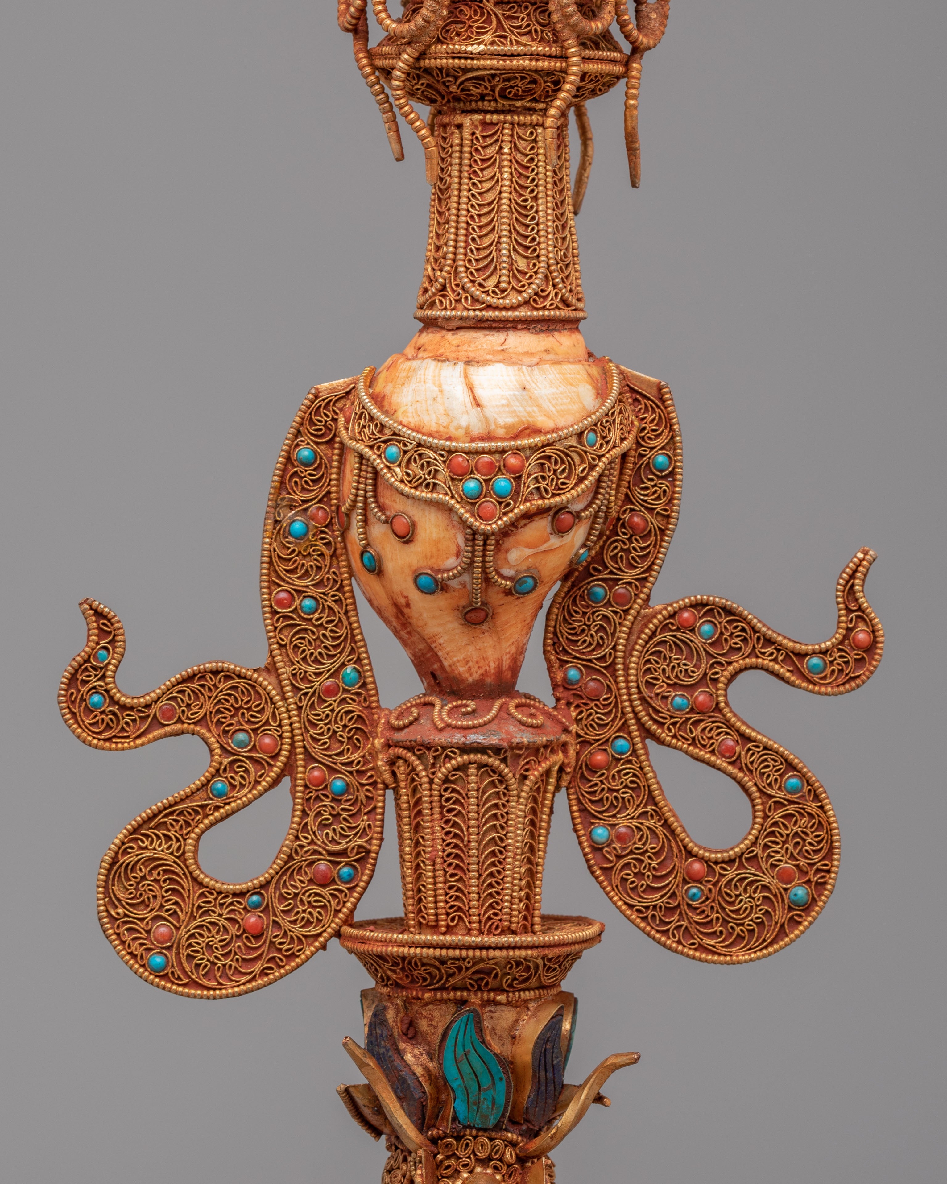 Handcrafted Himalayan Phurba for Ritual | Tibetan Dagger with Bone Carvings
