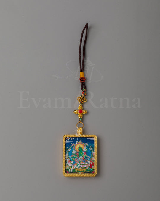Sacred Green Tara Pendant | Tibetan Buddhist Artwork for Compassion & Protection