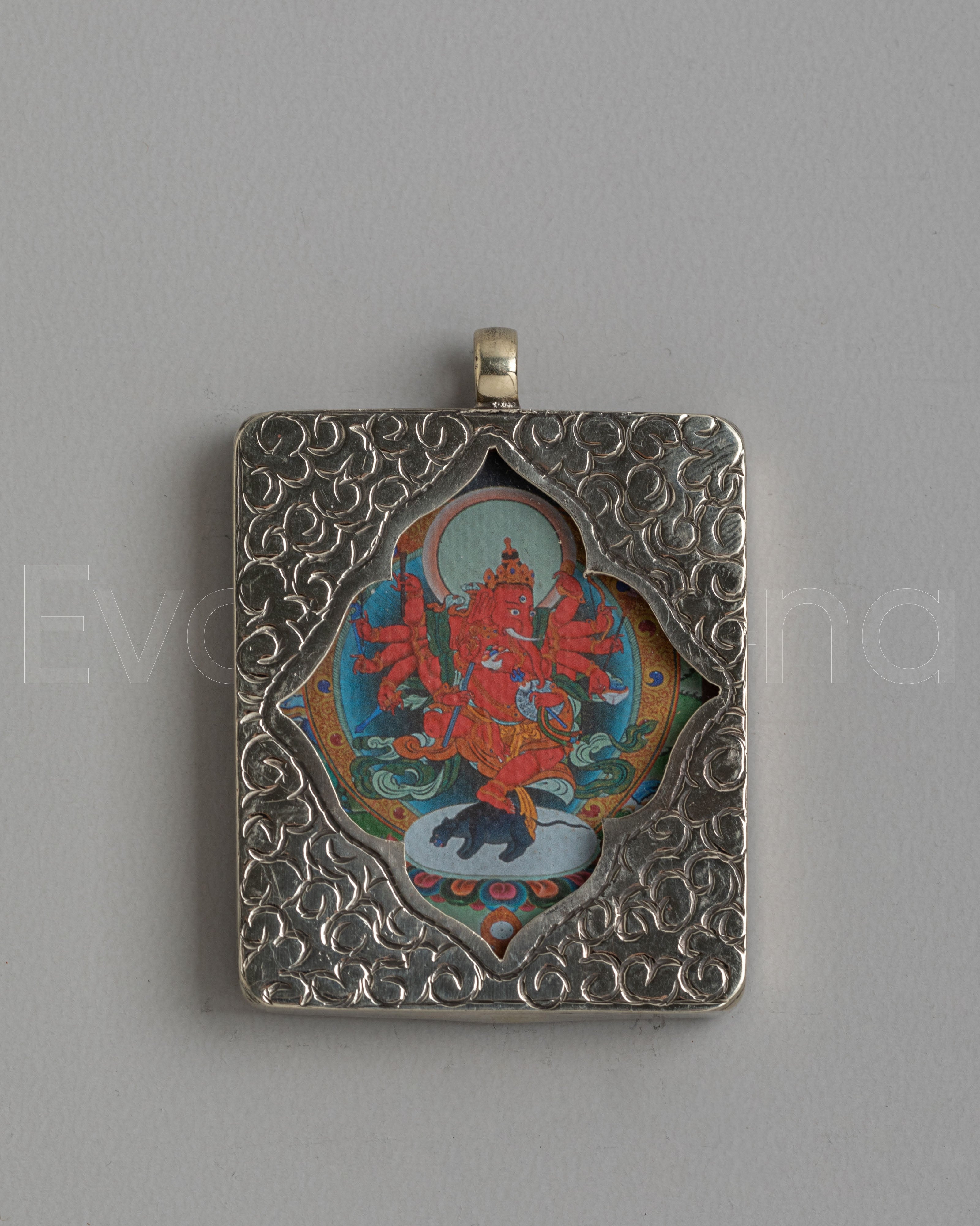 12 Armed Maha Rakta Ganesha Locket