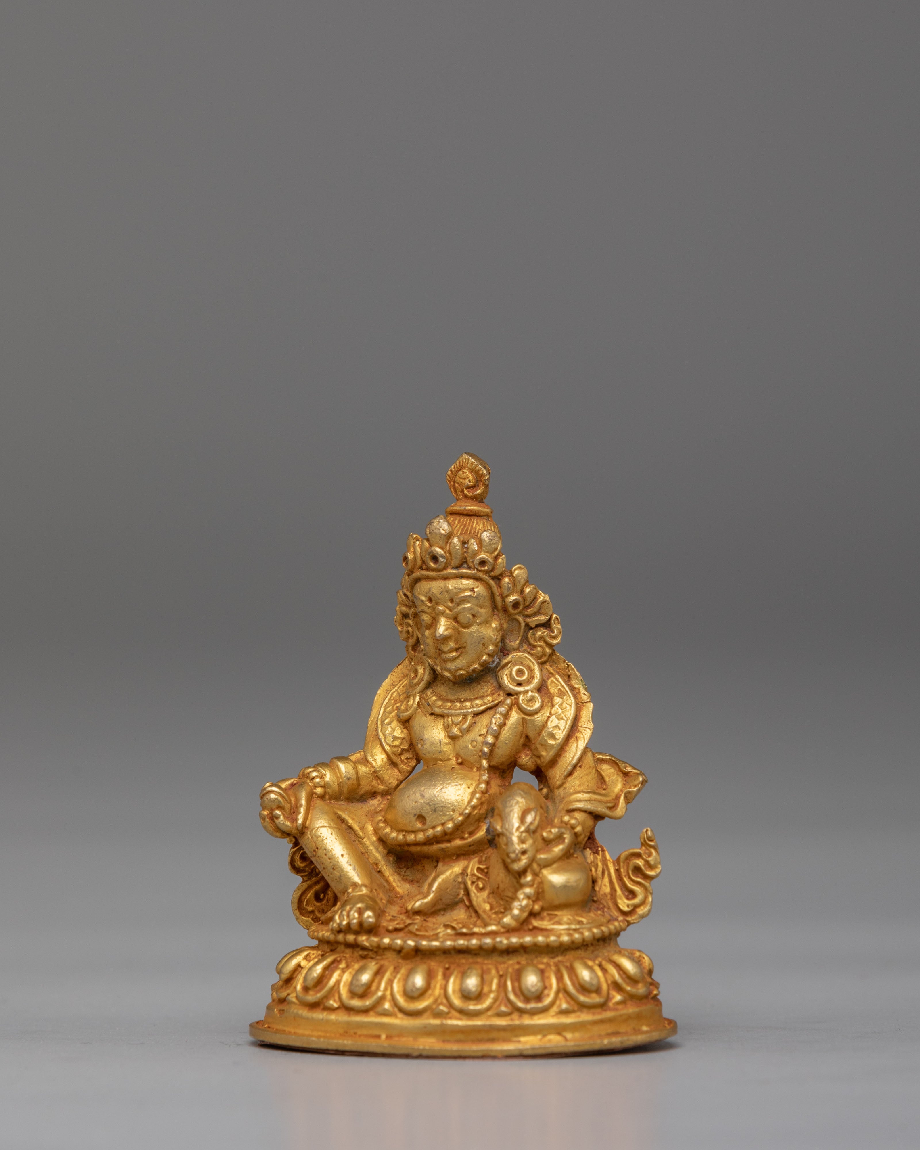 Sacred Altar Dzambhala Deity statue | Gold Plated Buddhist Altar Decor