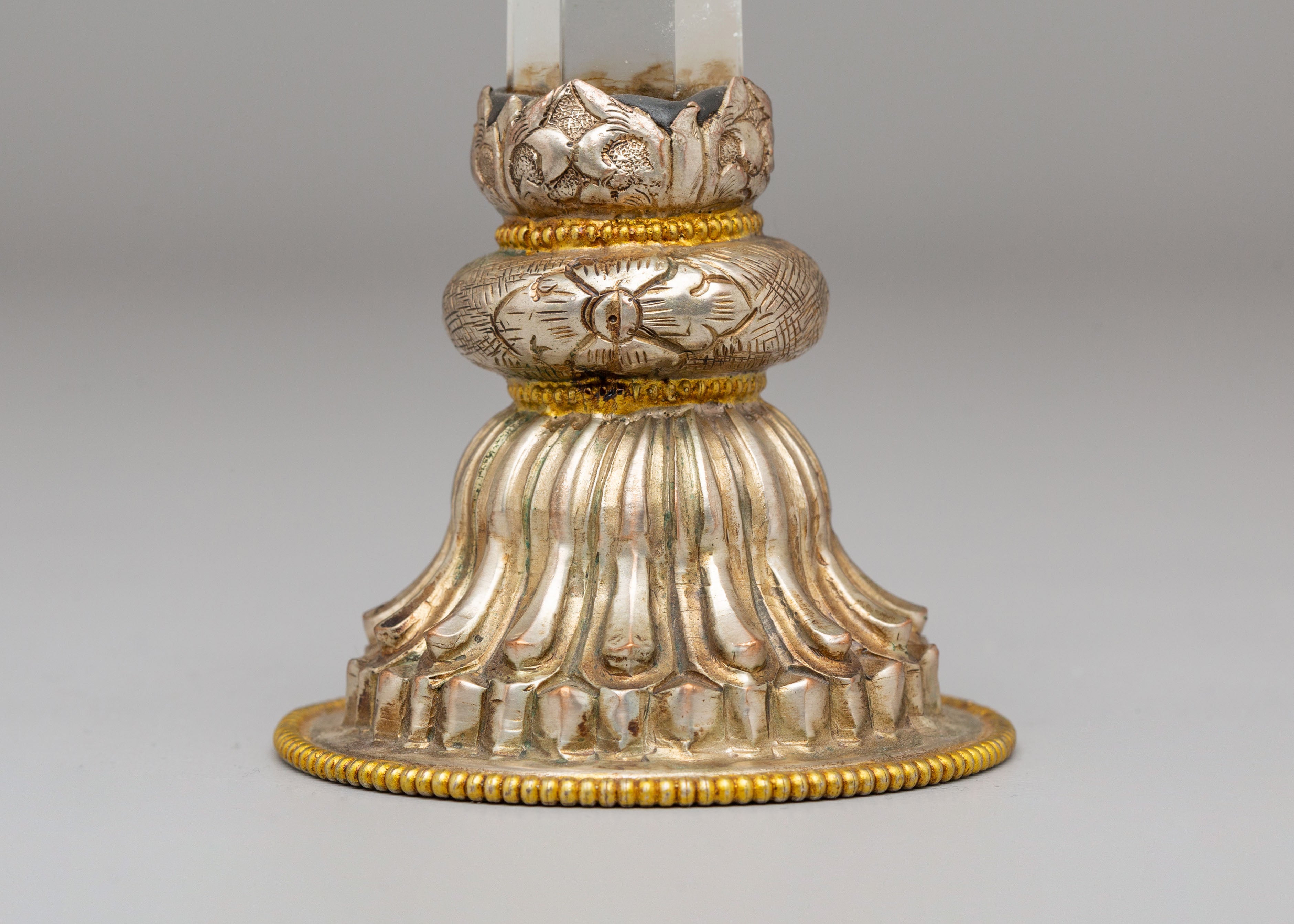 Himalayan Crystal On Silver Stand | Handmade Gemstone