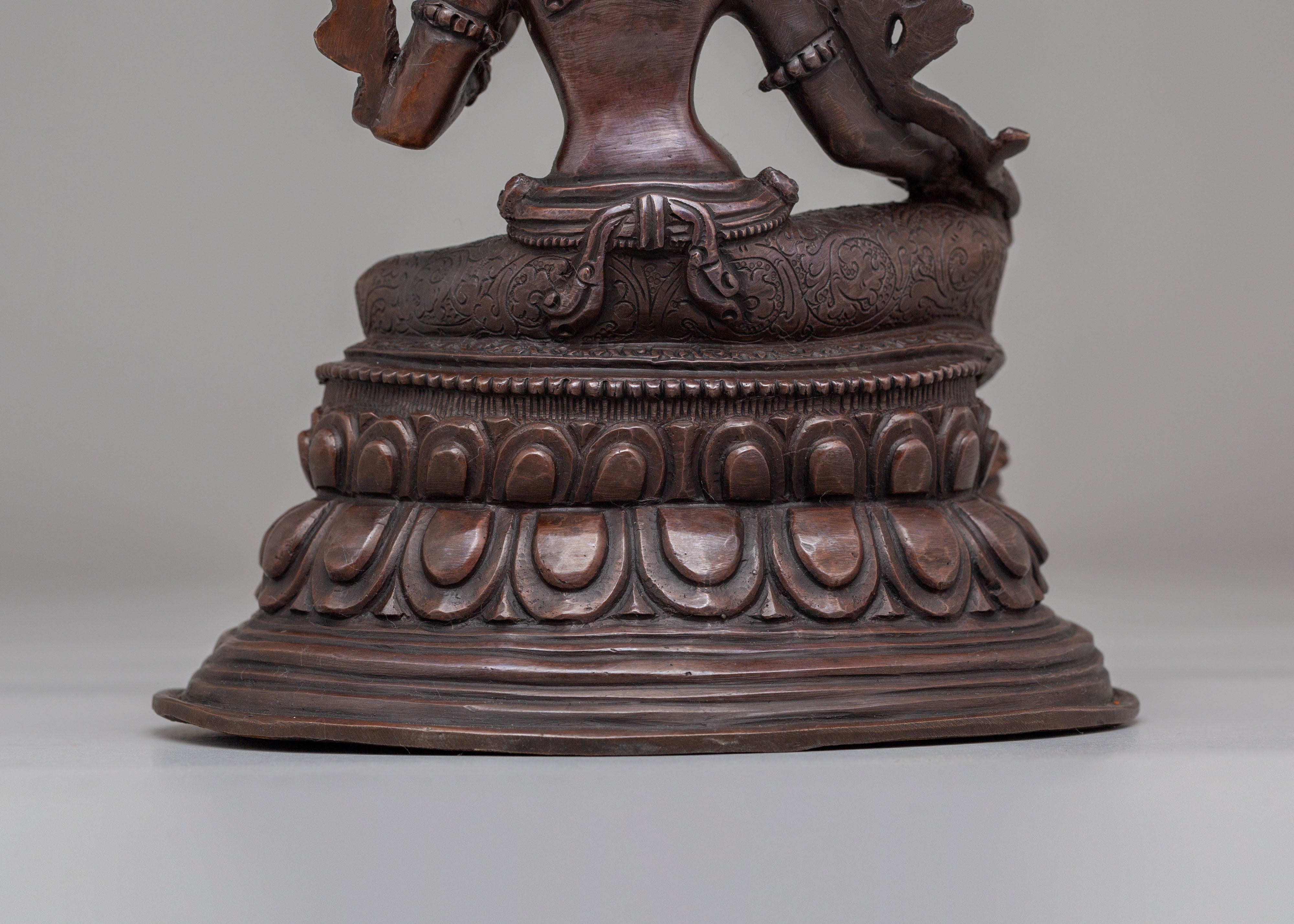 Ceremonial Green Tara Shrine Statue | Spiritual Artwork