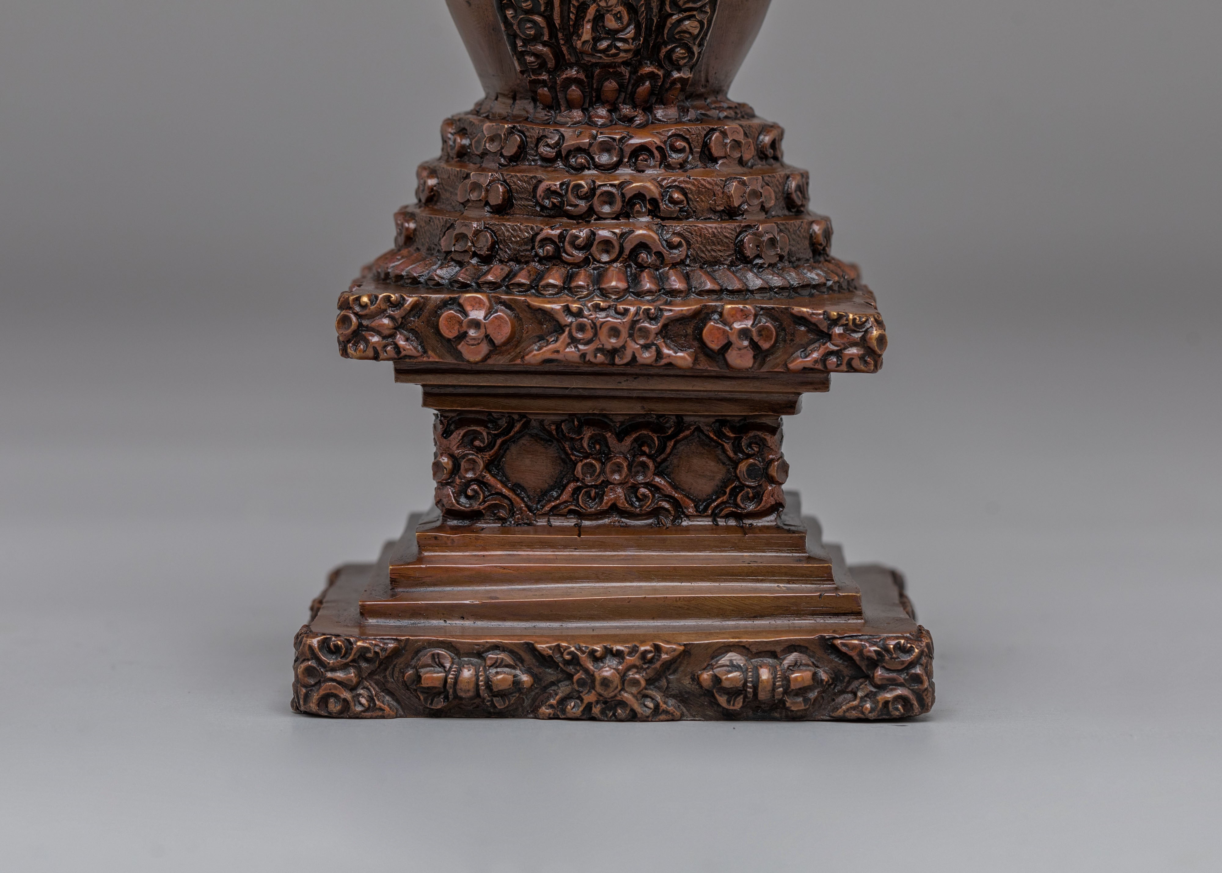 Himalayan Stupa of Complete Victory | Oxidized Copper Sacred Stupa