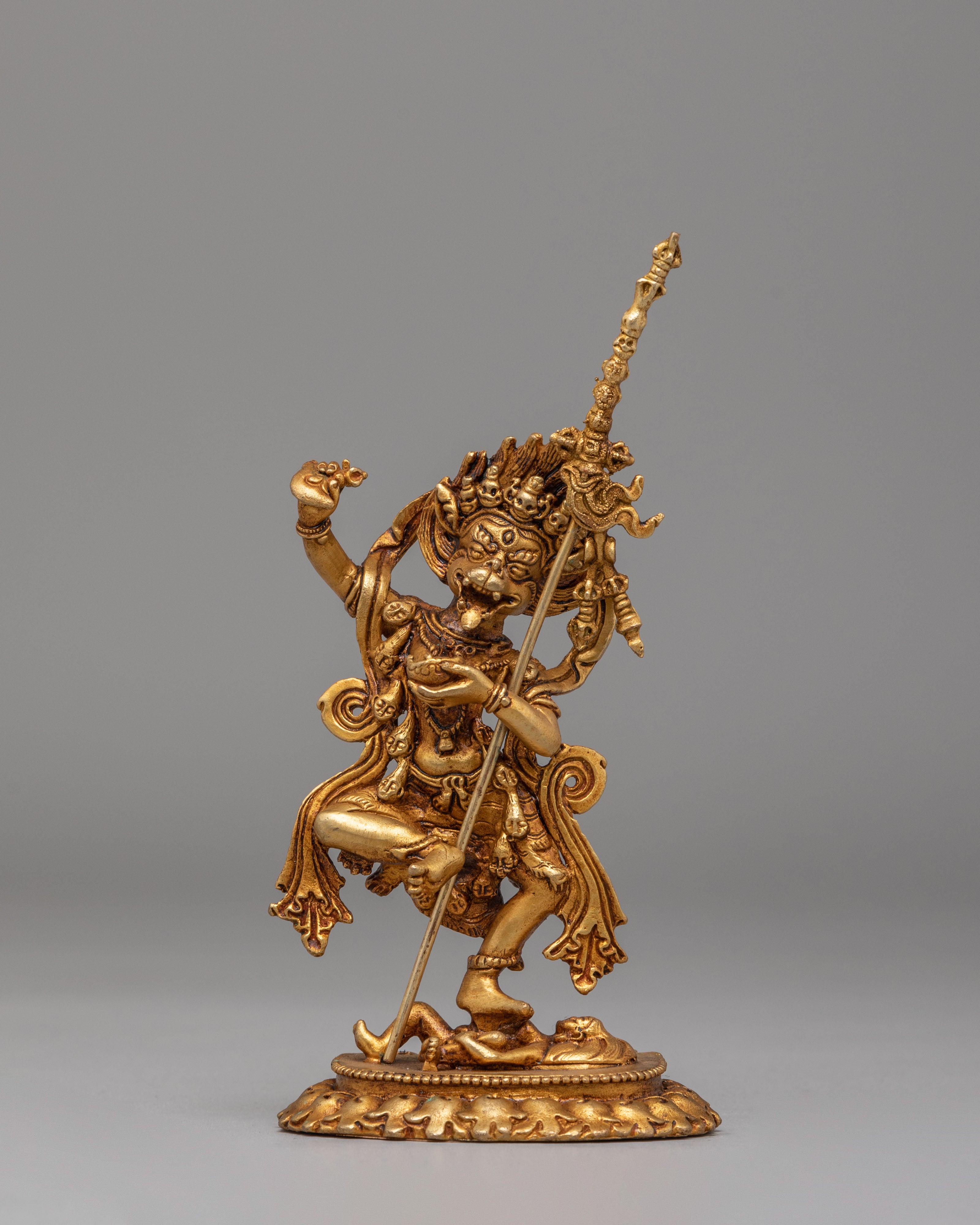 Tibetan Simhamukha Deity Sculpture | Wrathful Protector Art
