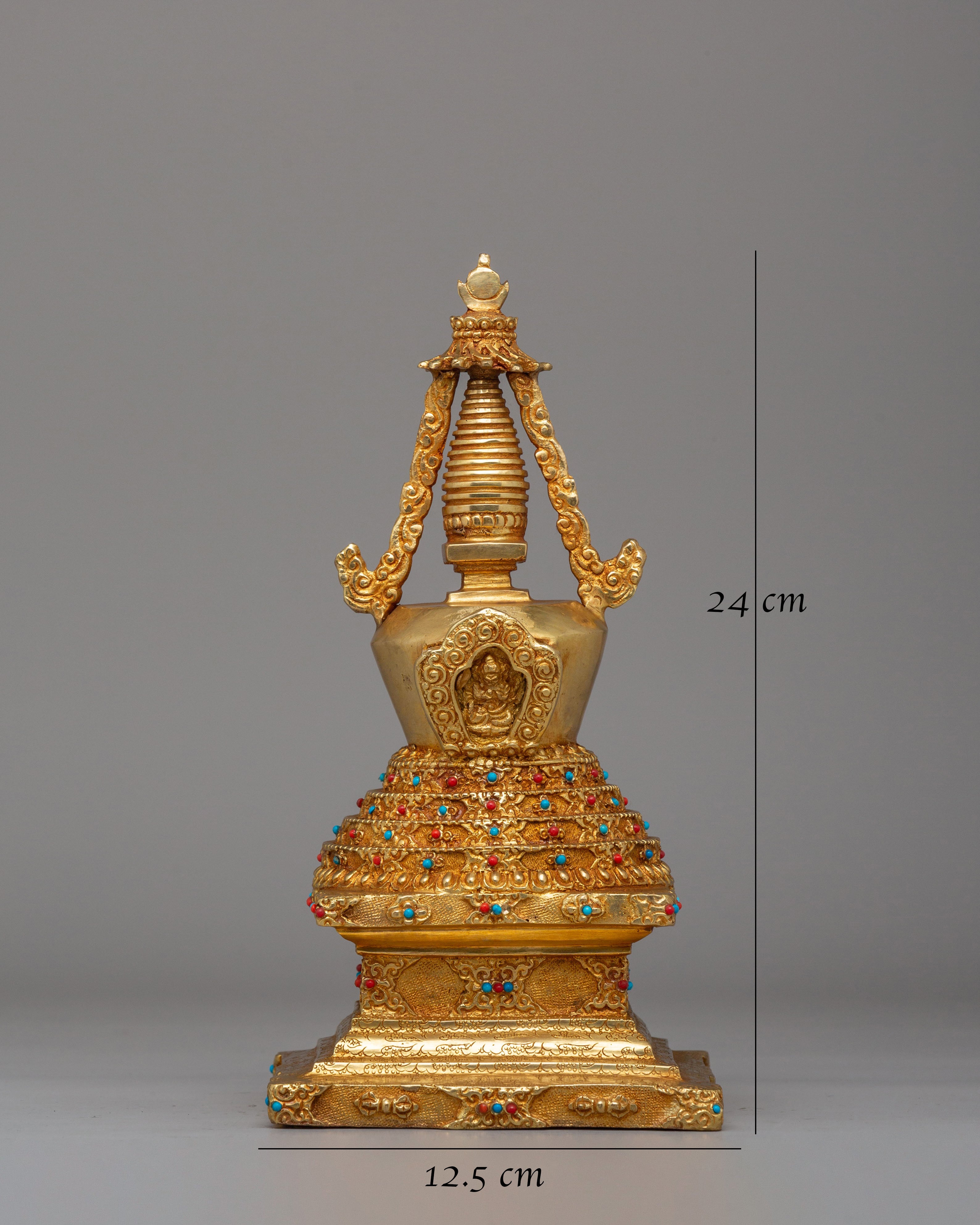 Handmade Lotus Blossom Stupa | Sacred Meditation Sculpture