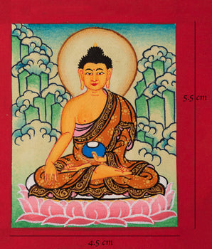 Traditional Gautam Buddha Thangka For Locket | Symbol of Enlightenment