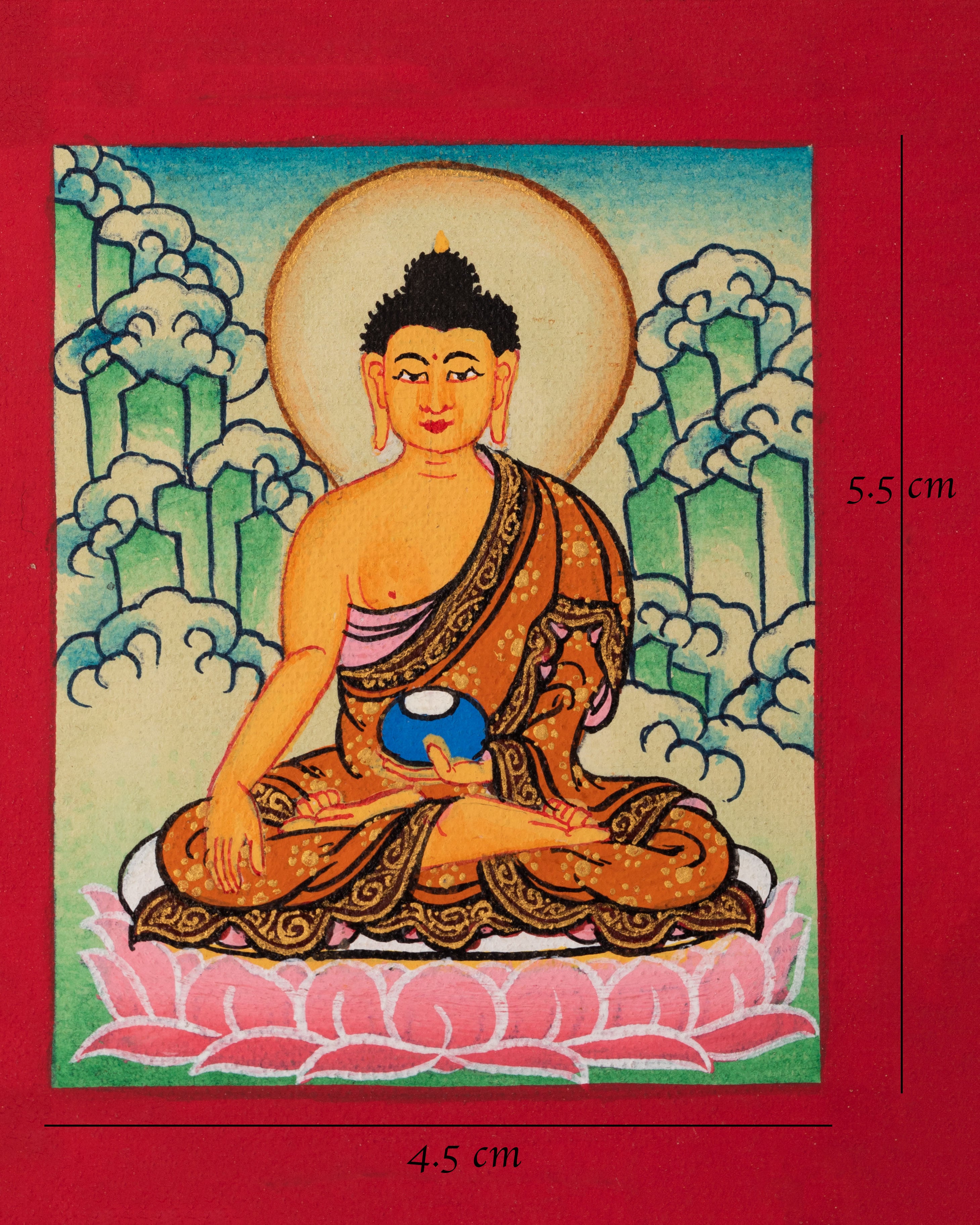 Traditional Gautam Buddha Thangka For Locket | Symbol of Enlightenment