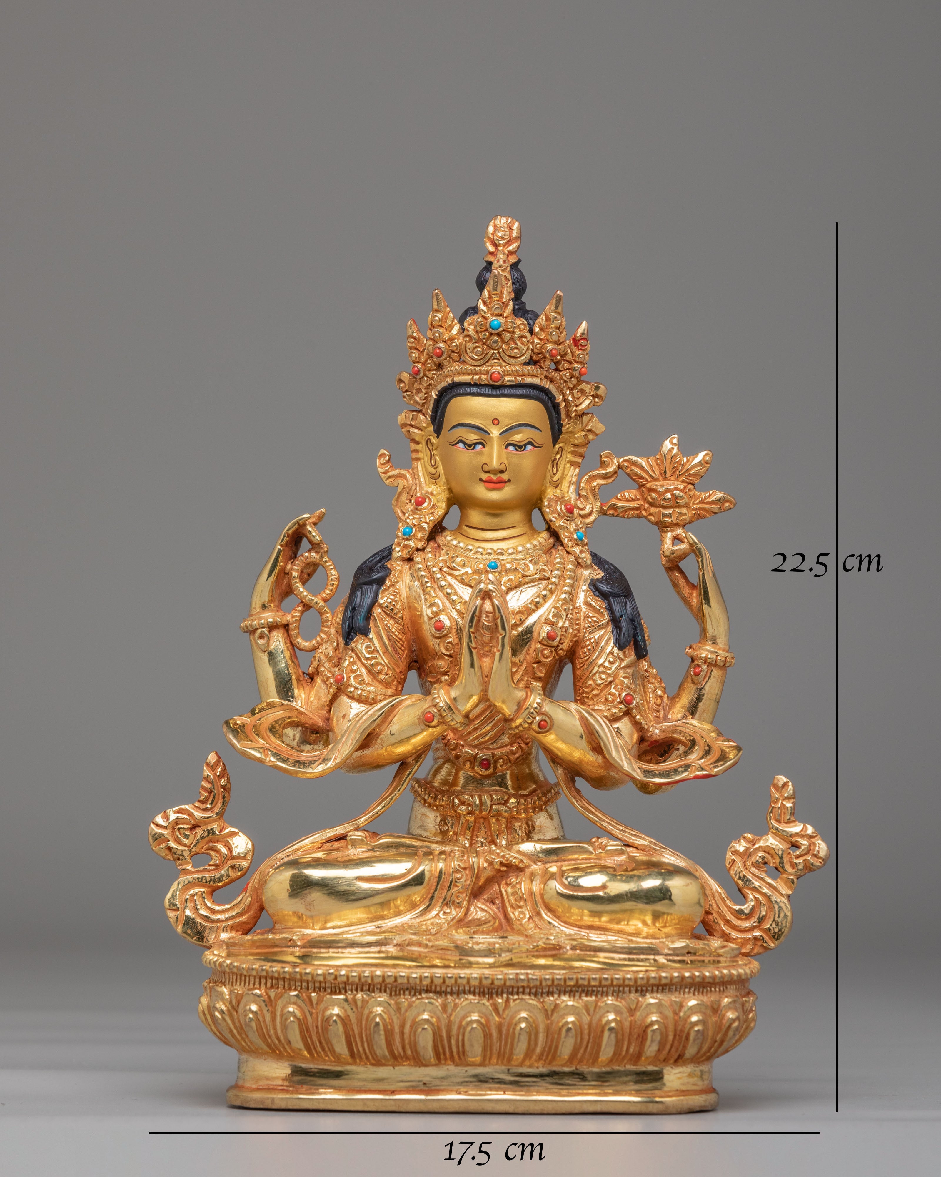 Sacred Chenrezig Deity Statue | Traditional Himalayan Artwork