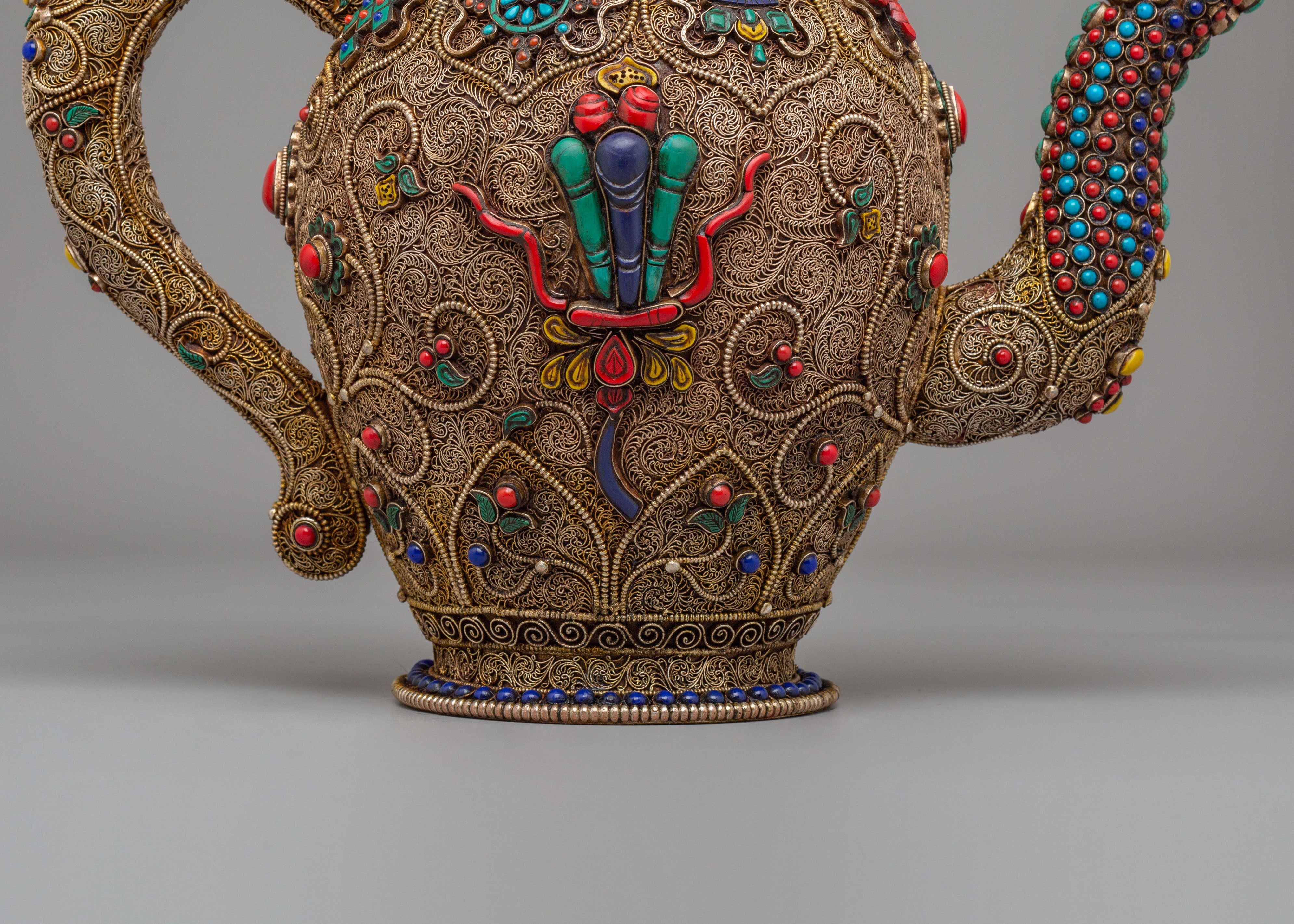 Buddhist Ceremony Tea Pot | Sacred Himalayan Religious Artwork