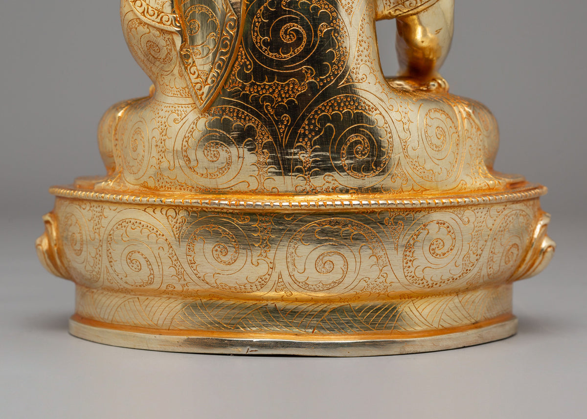 Earth Touching Shakyamuni Buddha Statue | 22K Gold Buddhist Sculpture