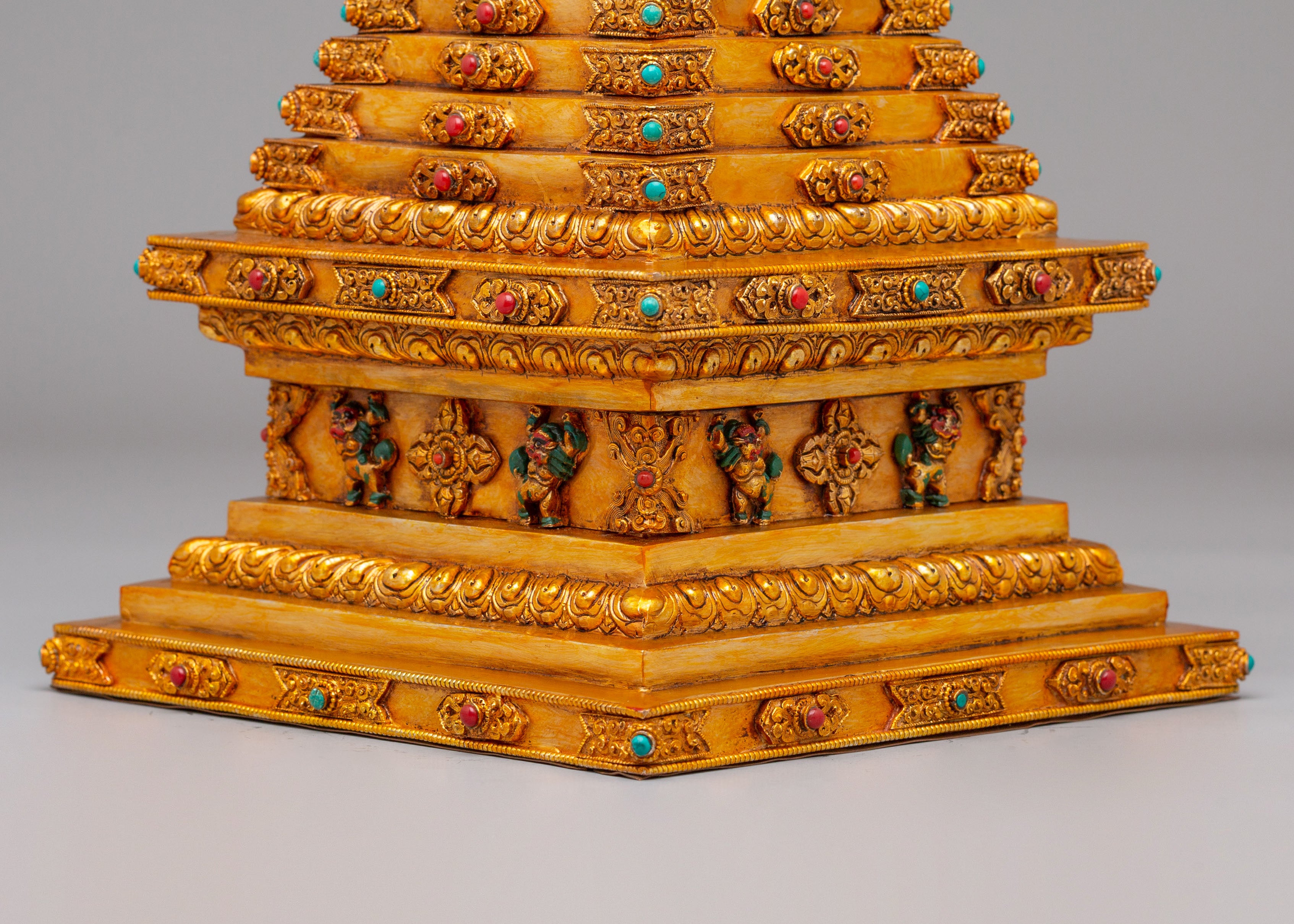 Tibetan Altar Enlightenment Chorten | Handcrafted Buddhist Decor