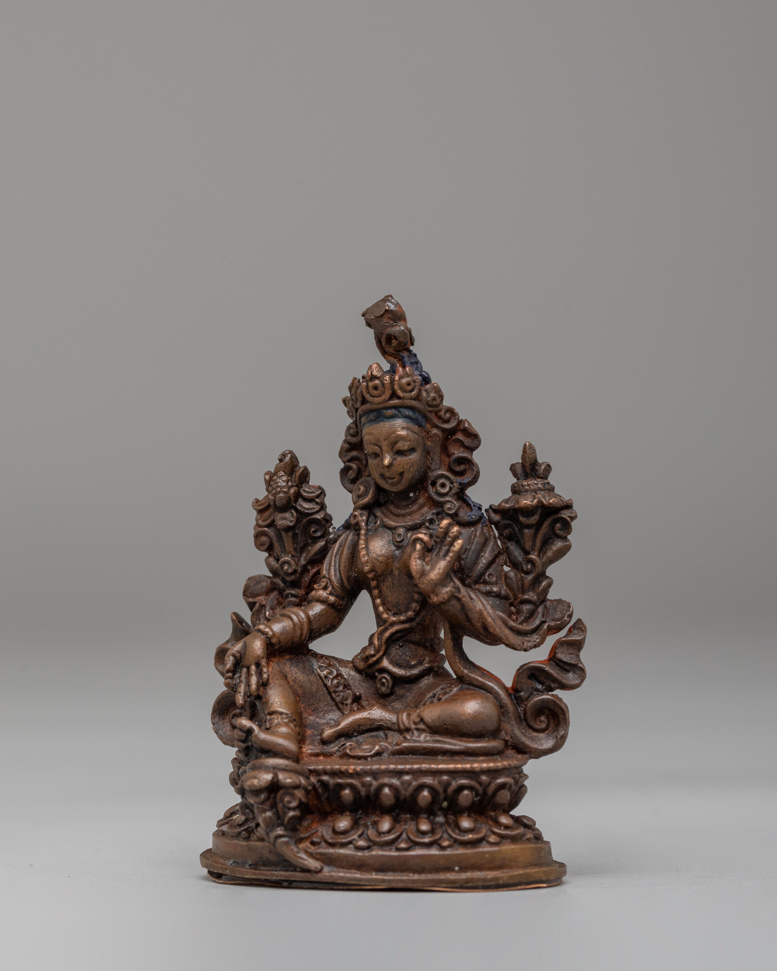 Divine Green Tara Deity Statue | Handcrafted Goddess Sculpture for Spiritual Decor