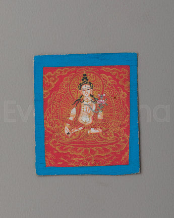 White Tara Thangka for Locket
