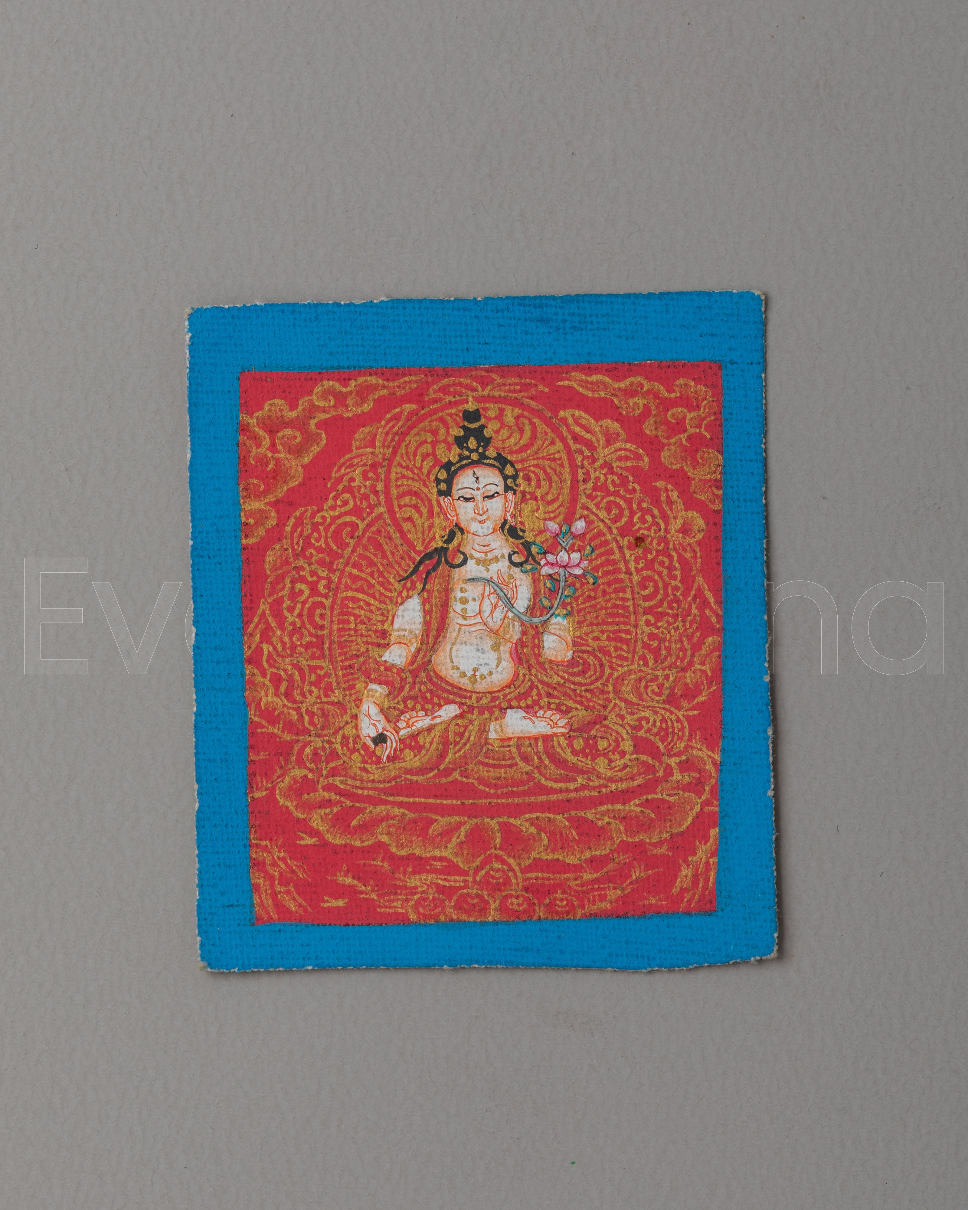 White Tara Thangka for Locket